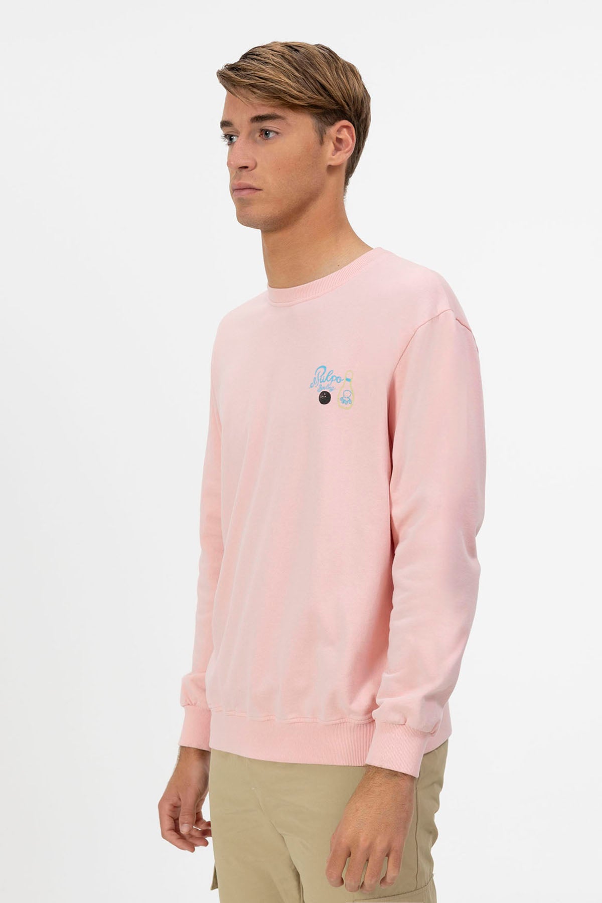 SUDADERA ESTAMPADO BOWLING CUSTOMS ROSA