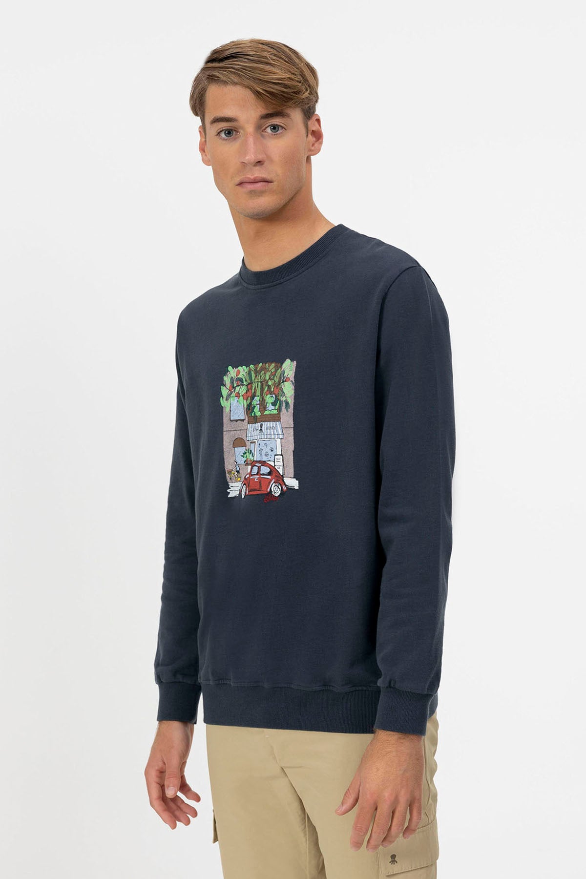 ELPULPO SHOP NAVY BLUE PRINTED SWEATSHIRT DELAVÉ
