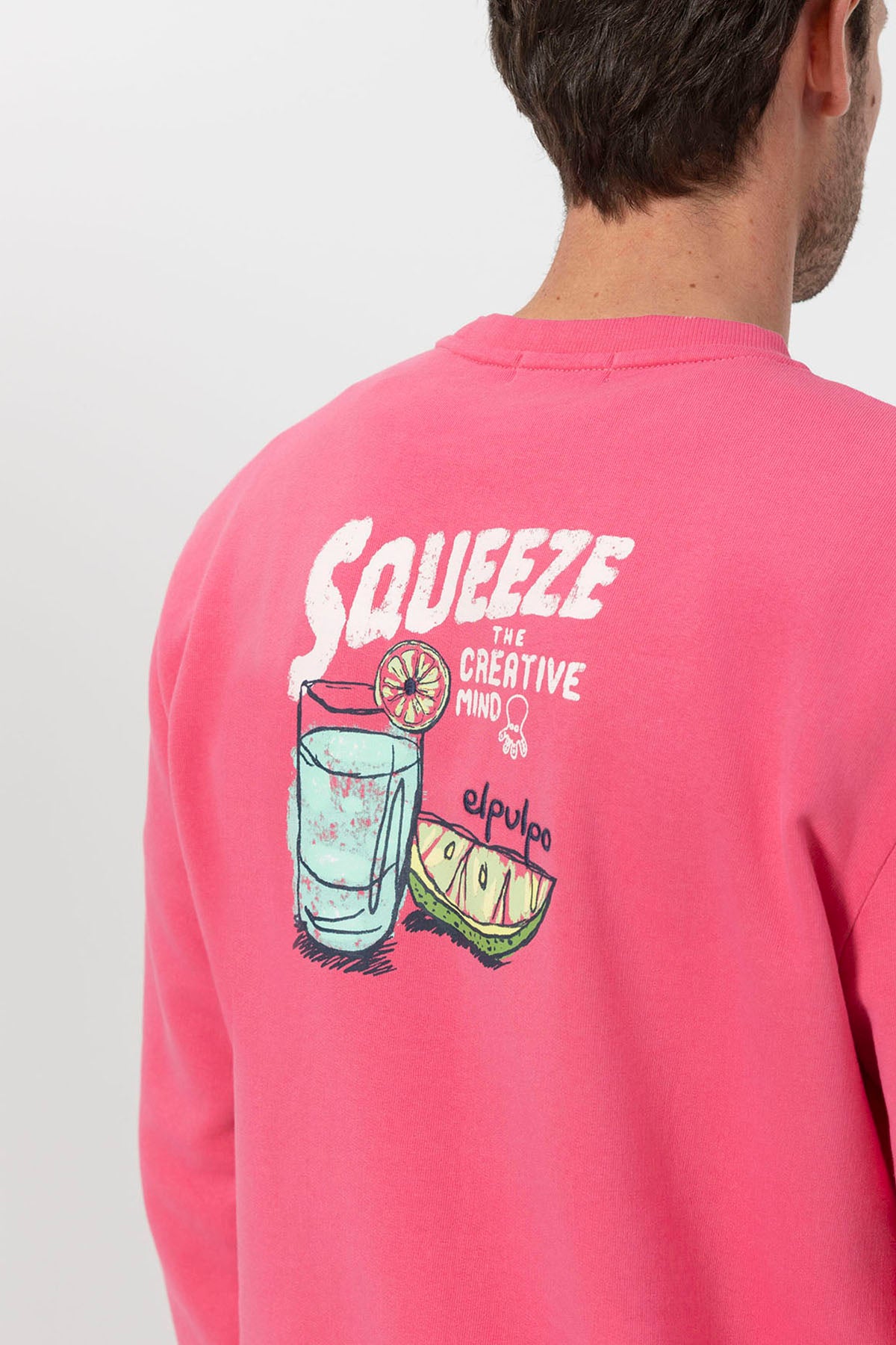 SUDADERA ESTAMPADO SQUEEZE ROSA CHICLE