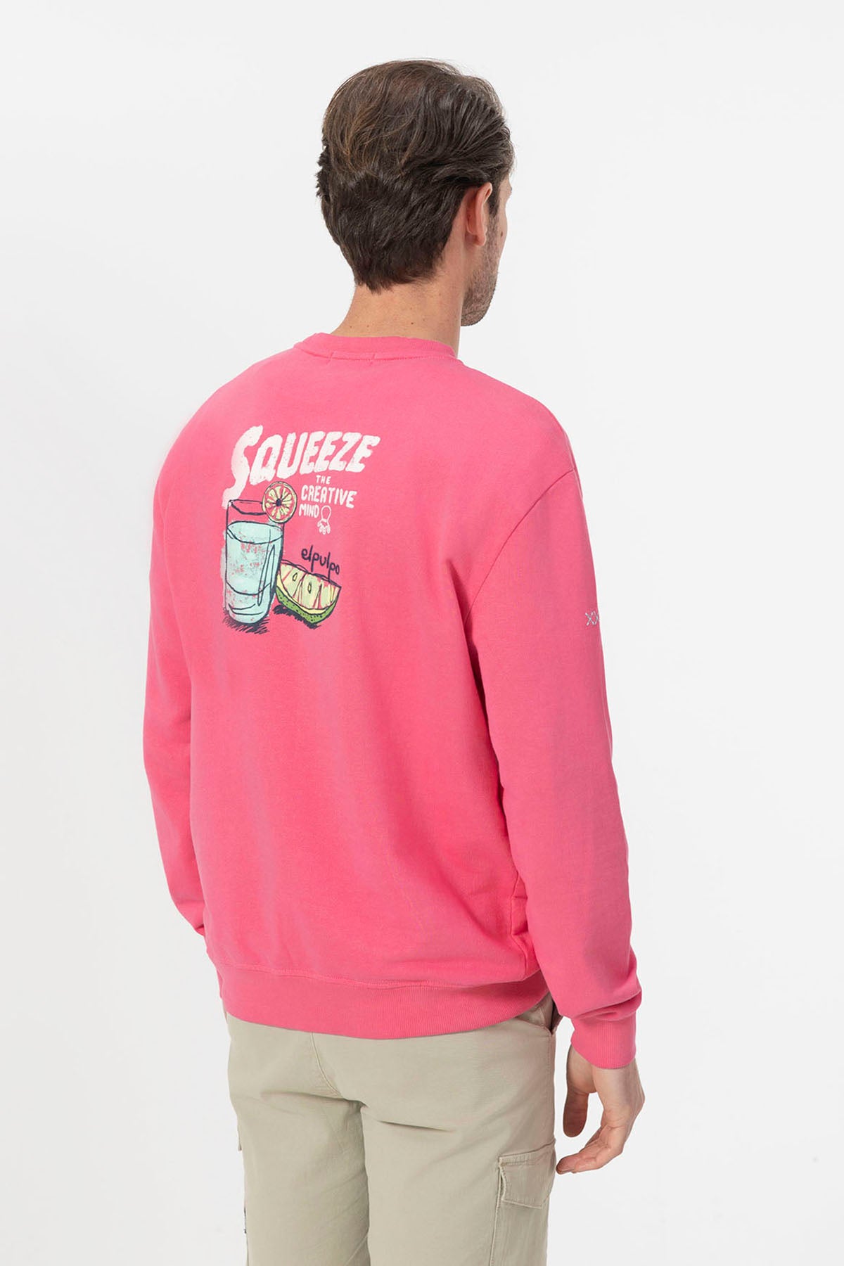 SUDADERA ESTAMPADO SQUEEZE ROSA CHICLE