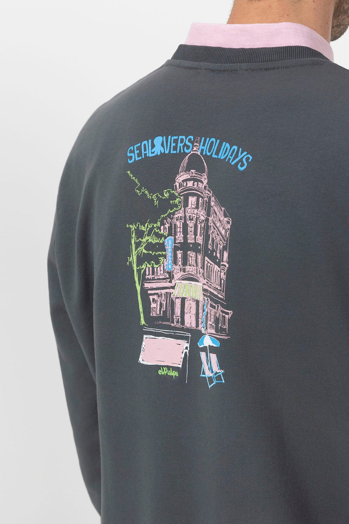 SWEATSHIRT ELPULPO ANTHRACITE RESORT COM ESTAMPA