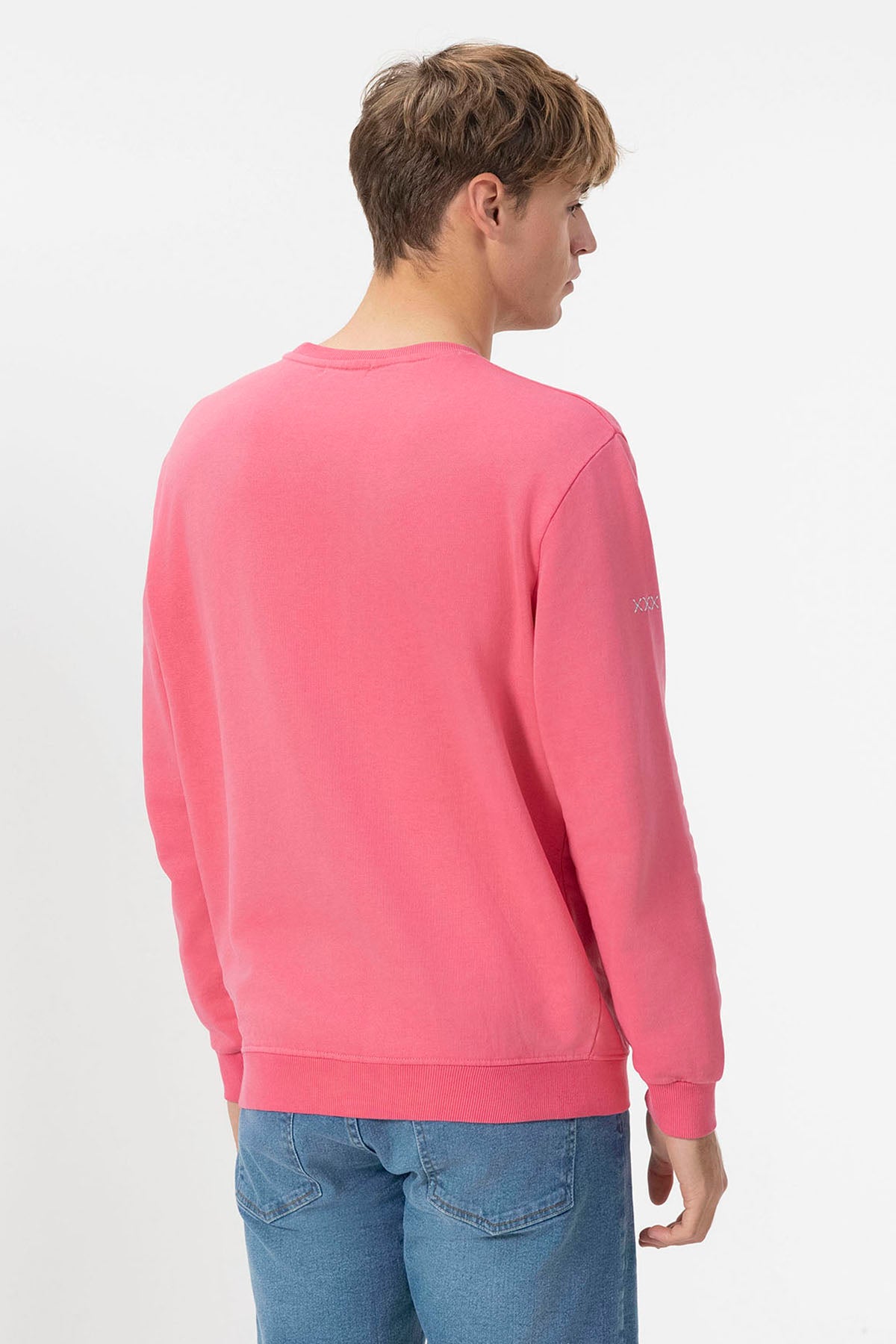 SUDADERA EL MAR TODO LO-CURA DESGASTADO ROSA CHICLE