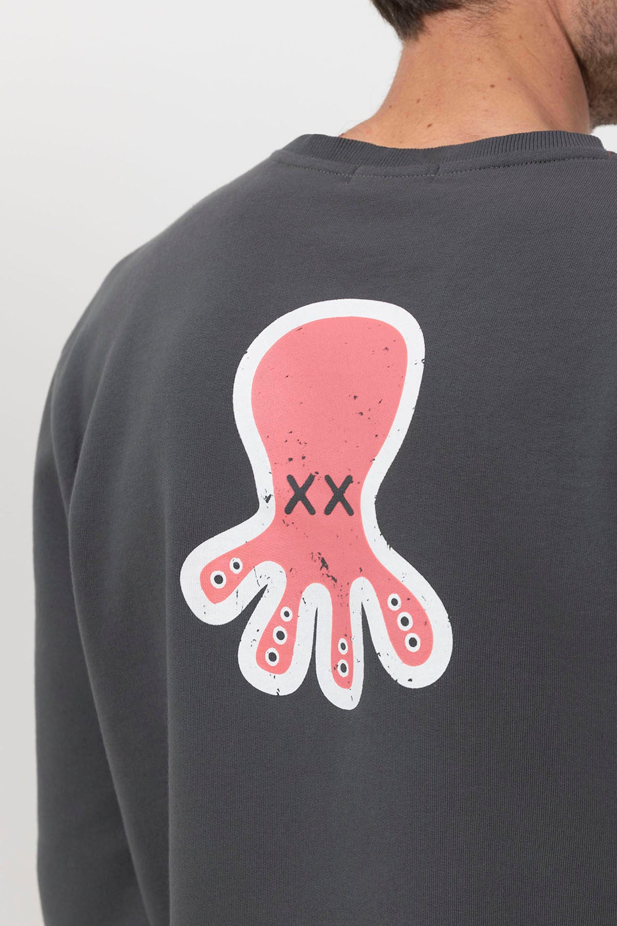 SWEATSHIRT COM LOGOTIPO TRIPLO DESENHADO ANTRACITE