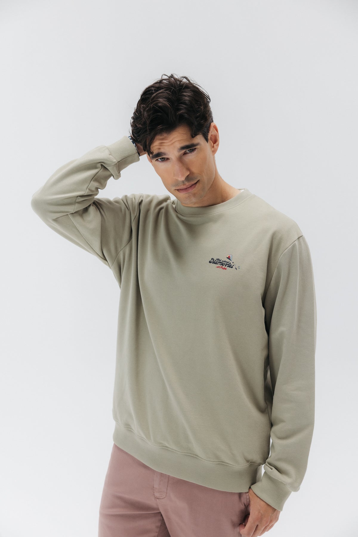 SUDADERA OLD SCHOOL MEMORIES ELPULPO VERDE KHAKI