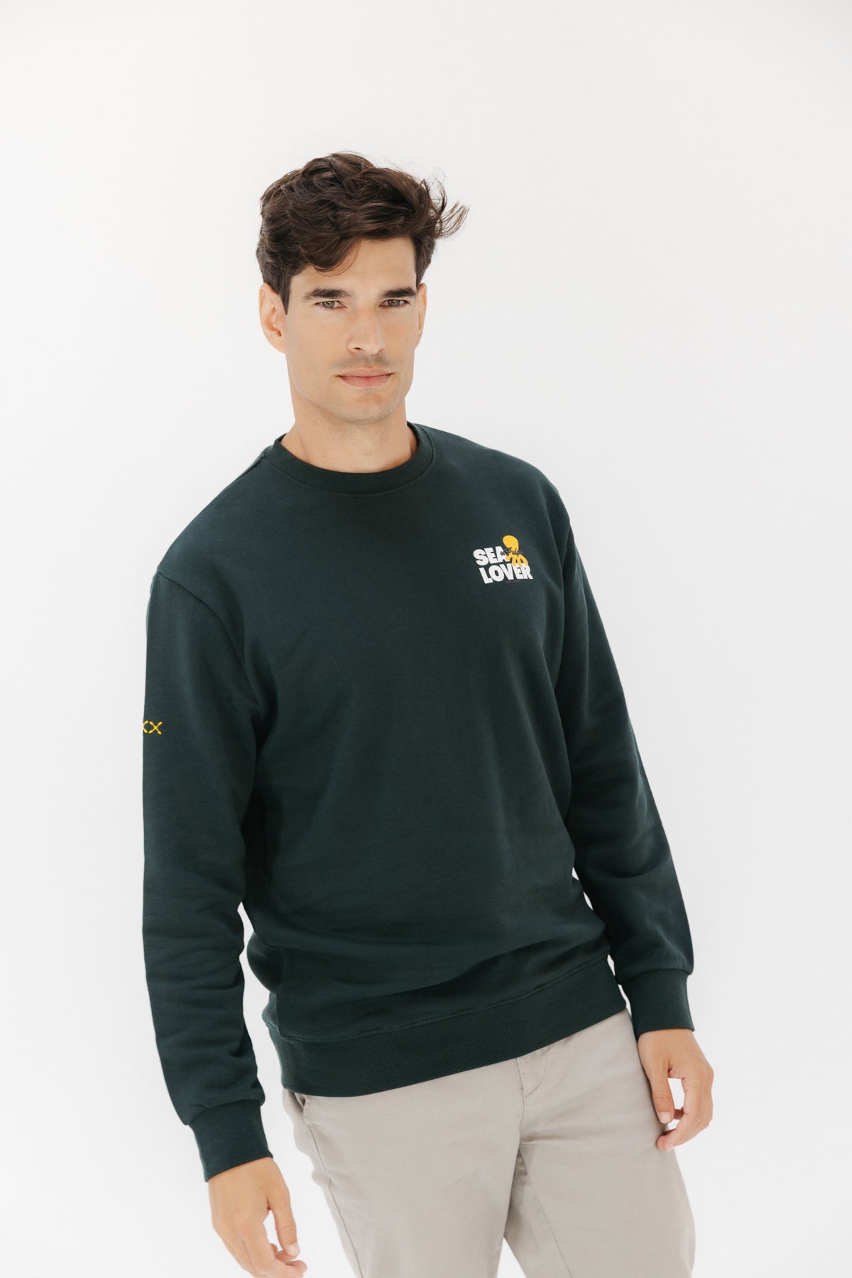SUDADERA SEALOVER LOGO VERDE BOTELLA