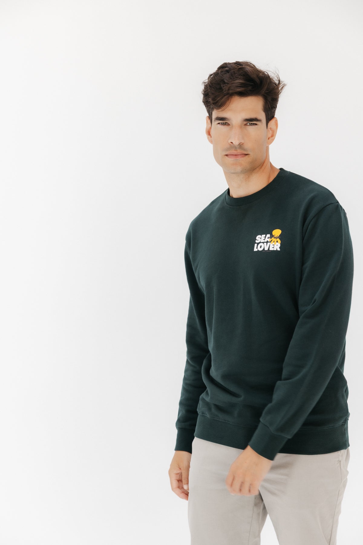 SUDADERA SEALOVER LOGO VERDE BOTELLA