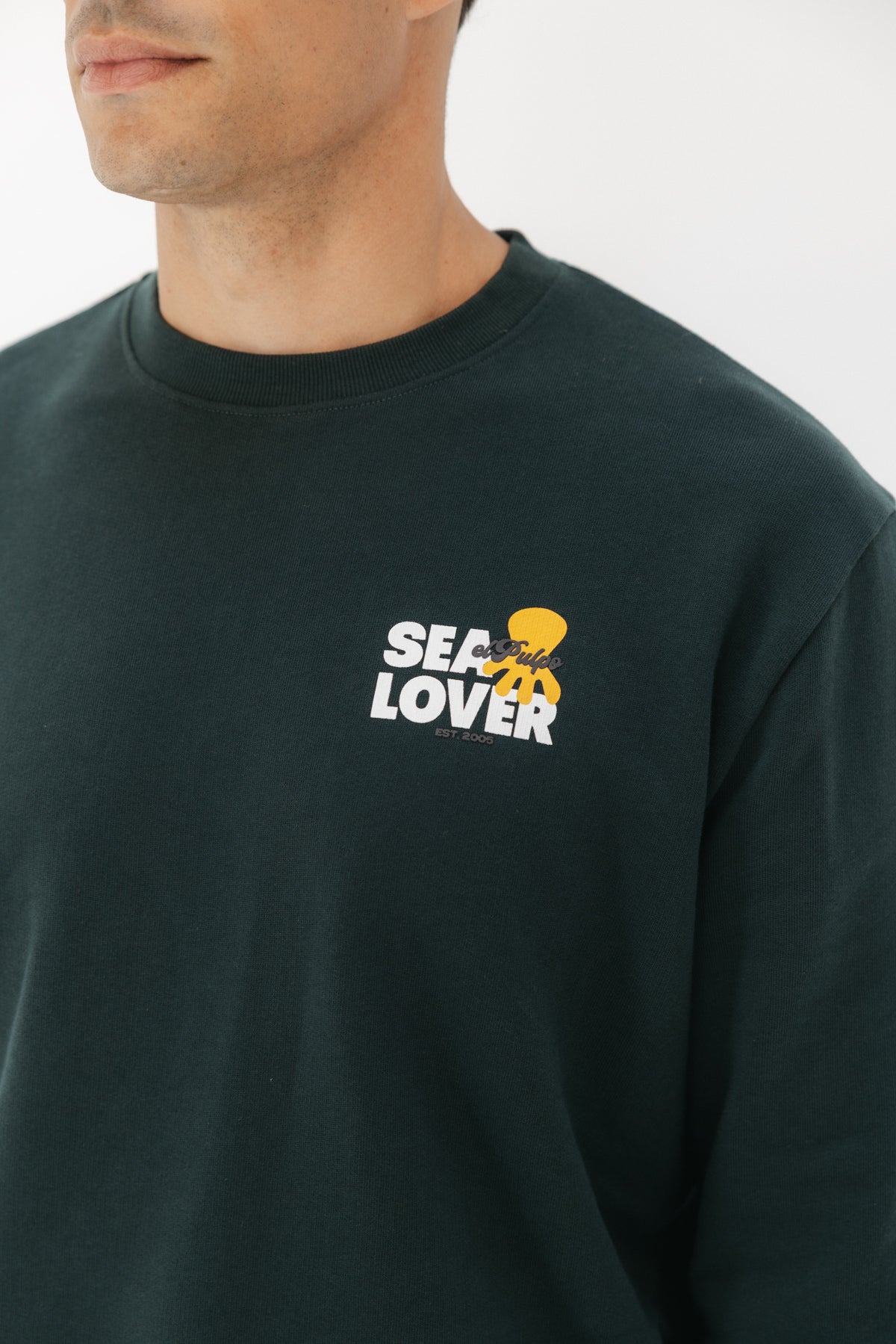 SUDADERA SEALOVER LOGO VERDE BOTELLA