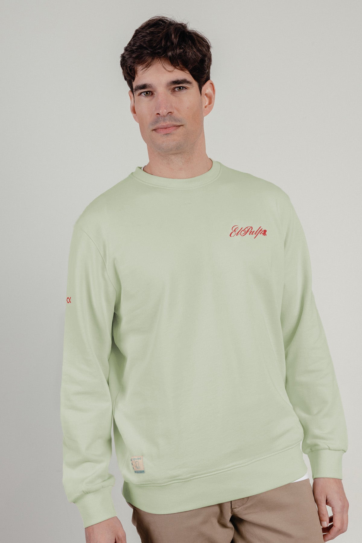 Sudadera estampado óleo paisaje verde menta