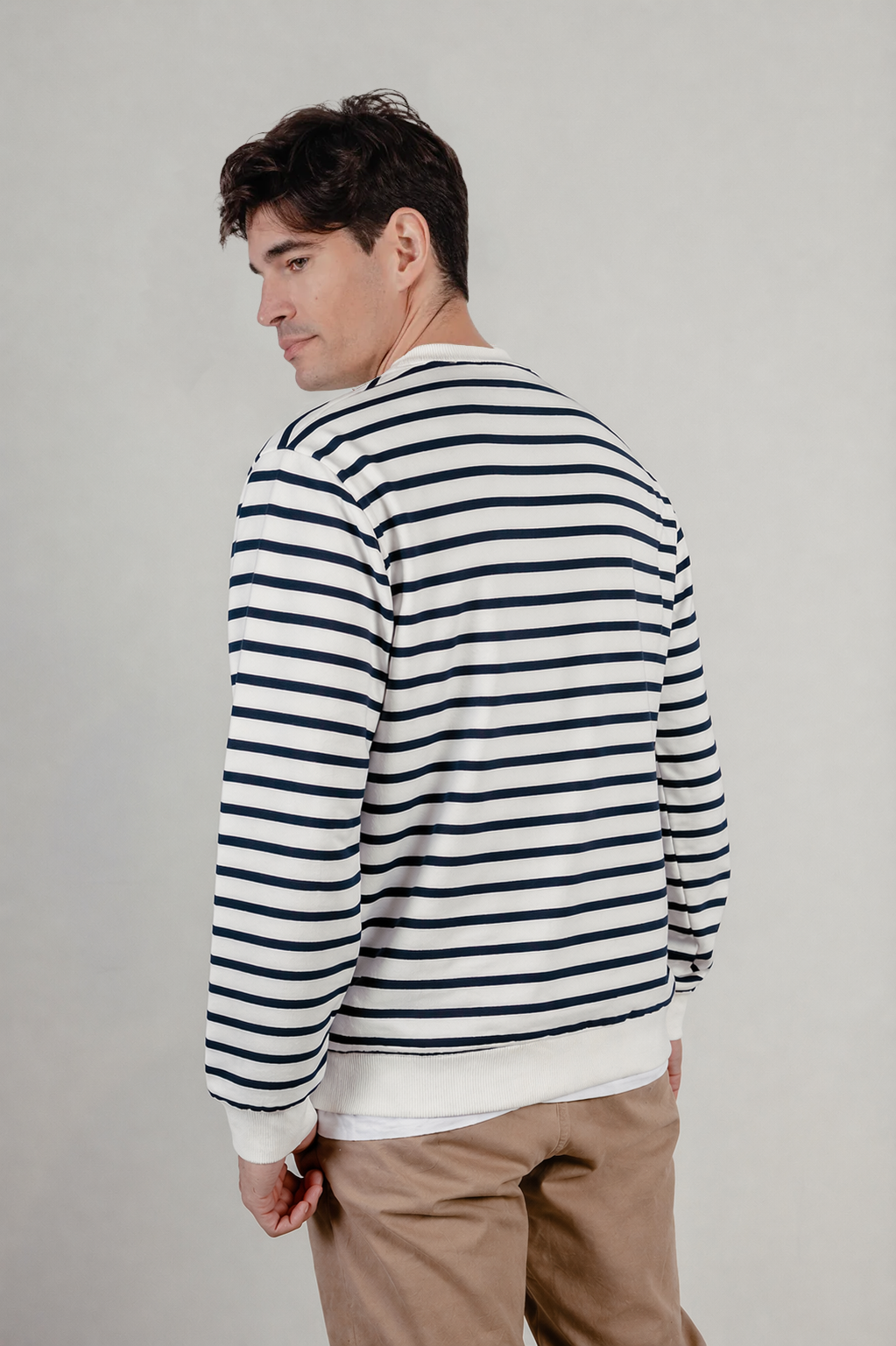 Sudadera rayas etiqueta oasis azul marino