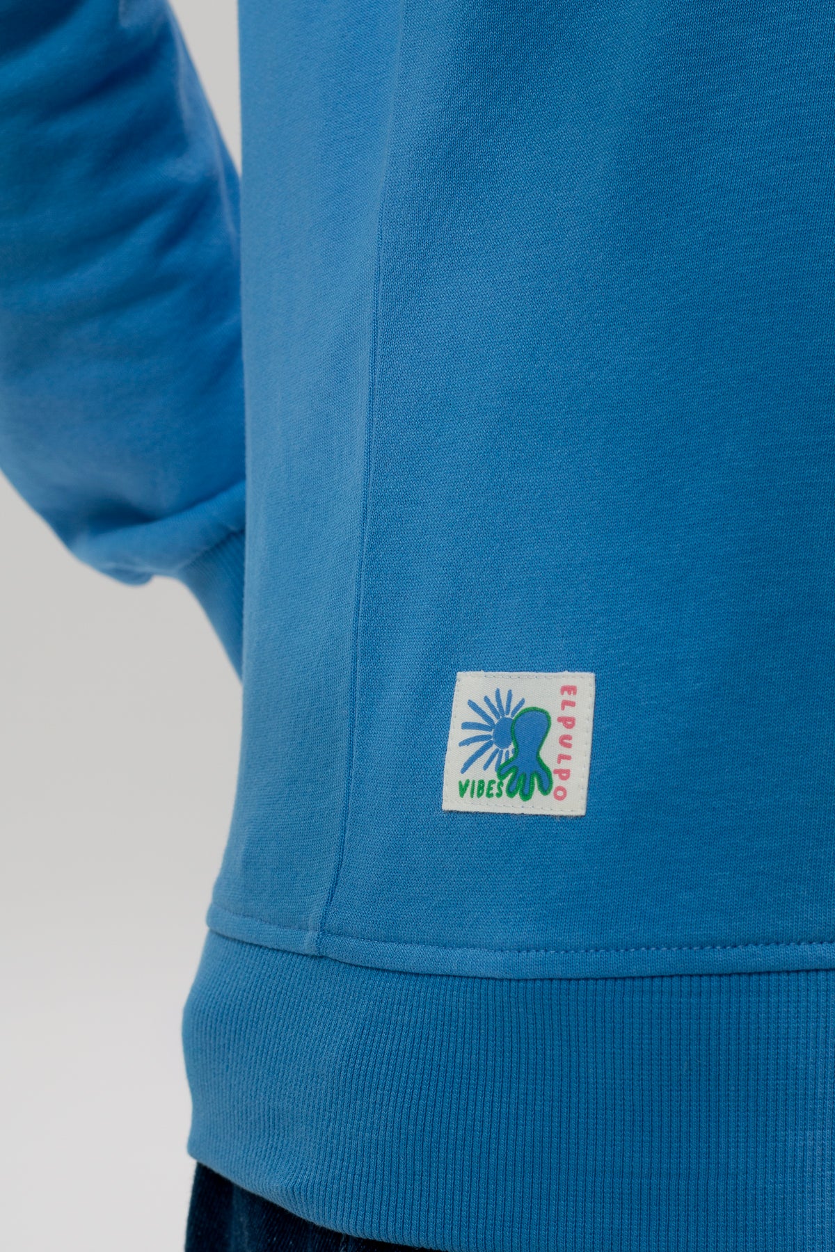 Sudadera estampado logo azul lavanda