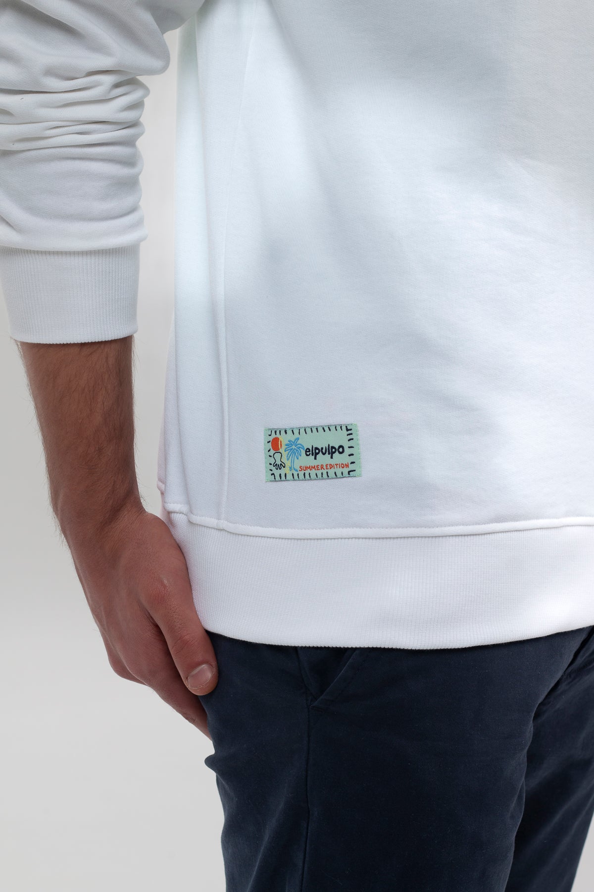 Sudadera estampado surf day blanco puro