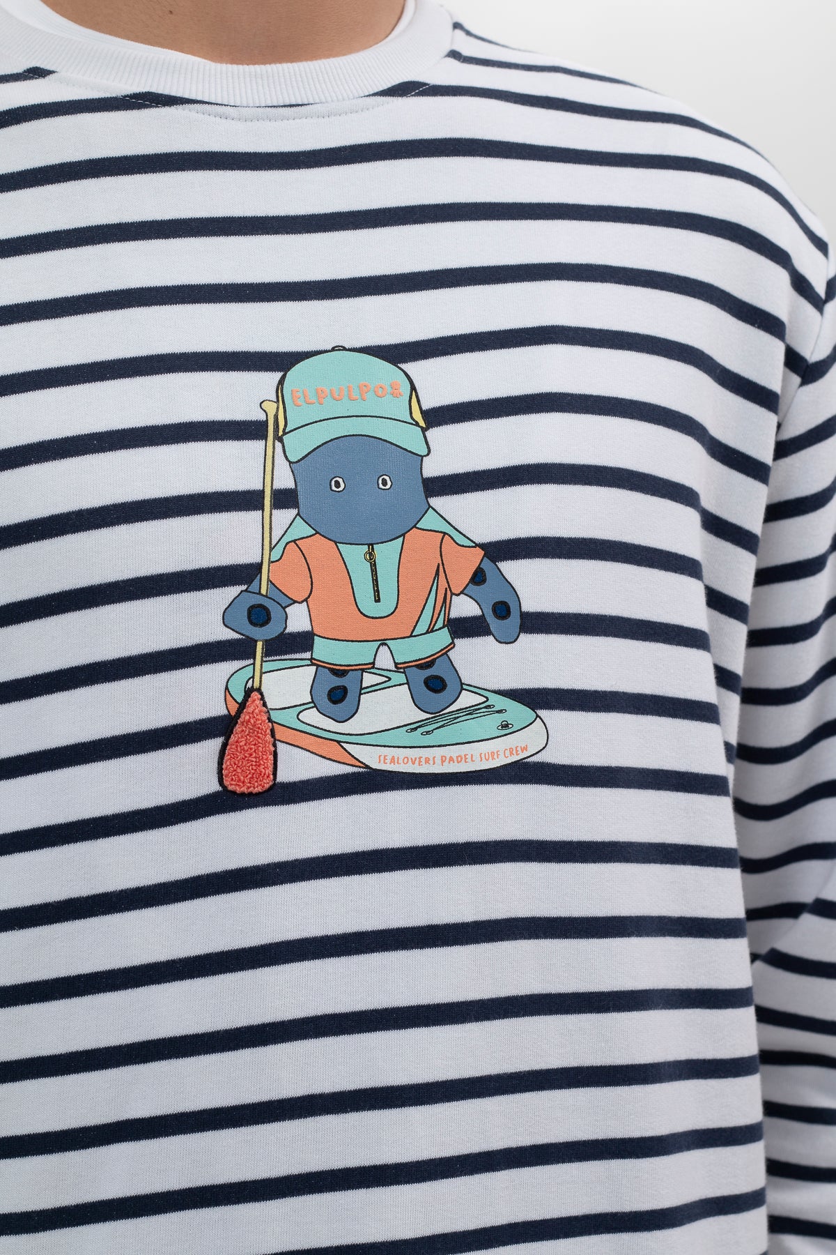Sudadera rayas elPulpo paddle surf blanco puro