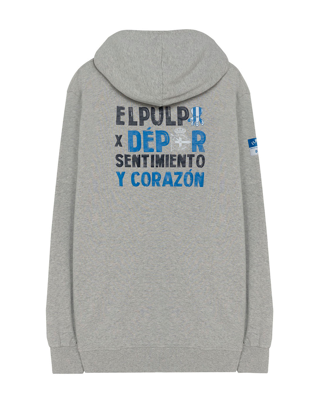 SUDADERA CAPUCHA ESTAMPADO SENTIMIENTO Y CORAZÓN GRIS VIGORÉ