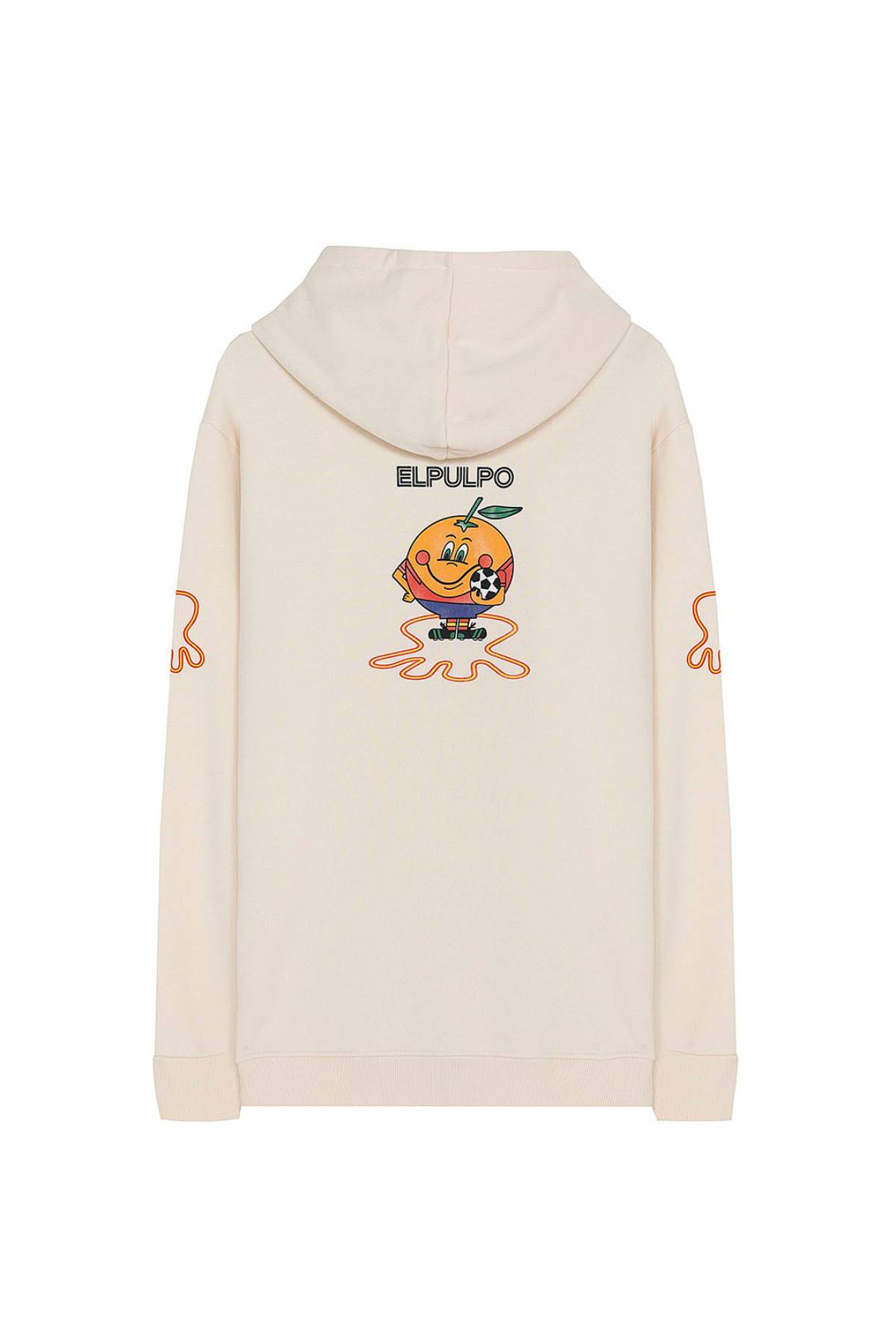 SUDADERA CAPUCHA ESTAMPADO TRIPLE LOGO NARANJITO BLANCO ROTO