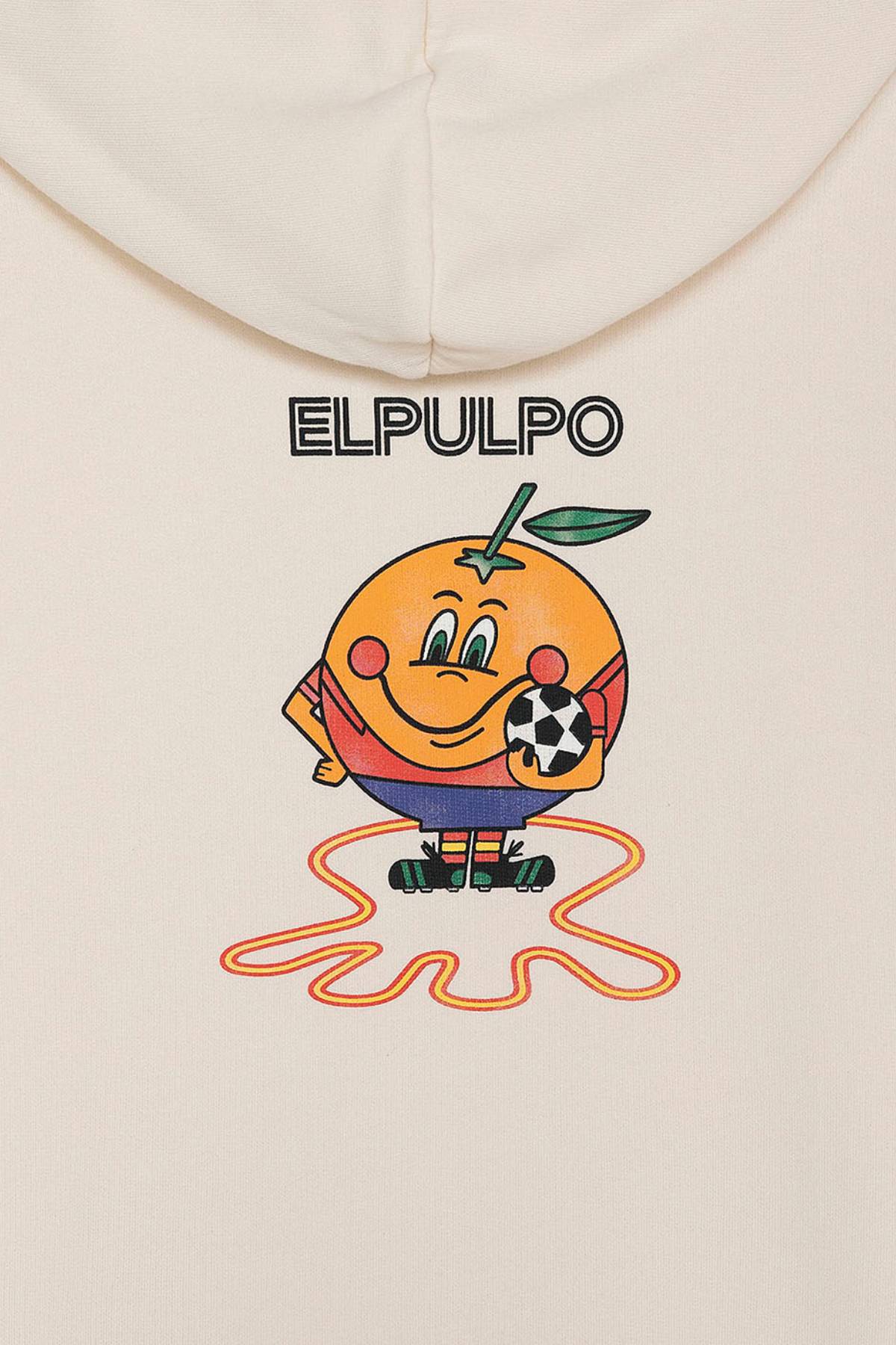 SUDADERA CAPUCHA ESTAMPADO TRIPLE LOGO NARANJITO BLANCO ROTO