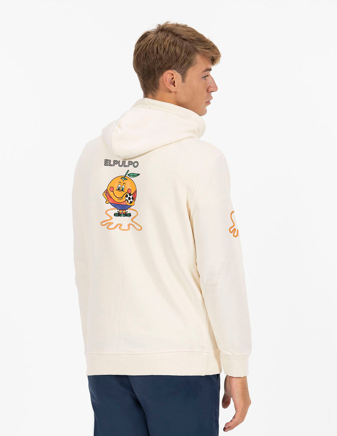 TRIPLE LOGO PRINT HOODED SWEATSHIRT ORANGE OFF-WHITE