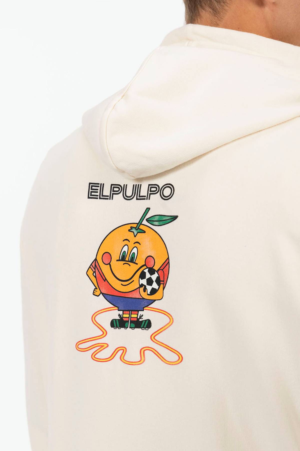 SUDADERA CAPUCHA ESTAMPADO TRIPLE LOGO NARANJITO BLANCO ROTO