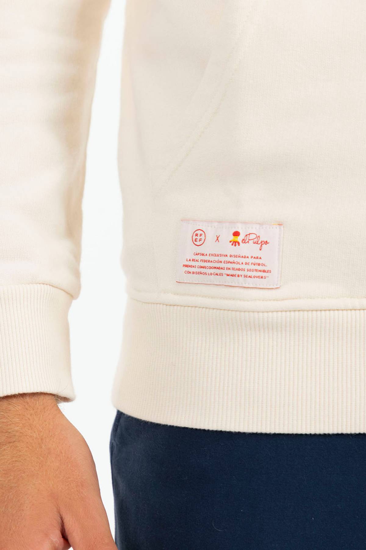 SUDADERA CAPUCHA ESTAMPADO TRIPLE LOGO NARANJITO BLANCO ROTO