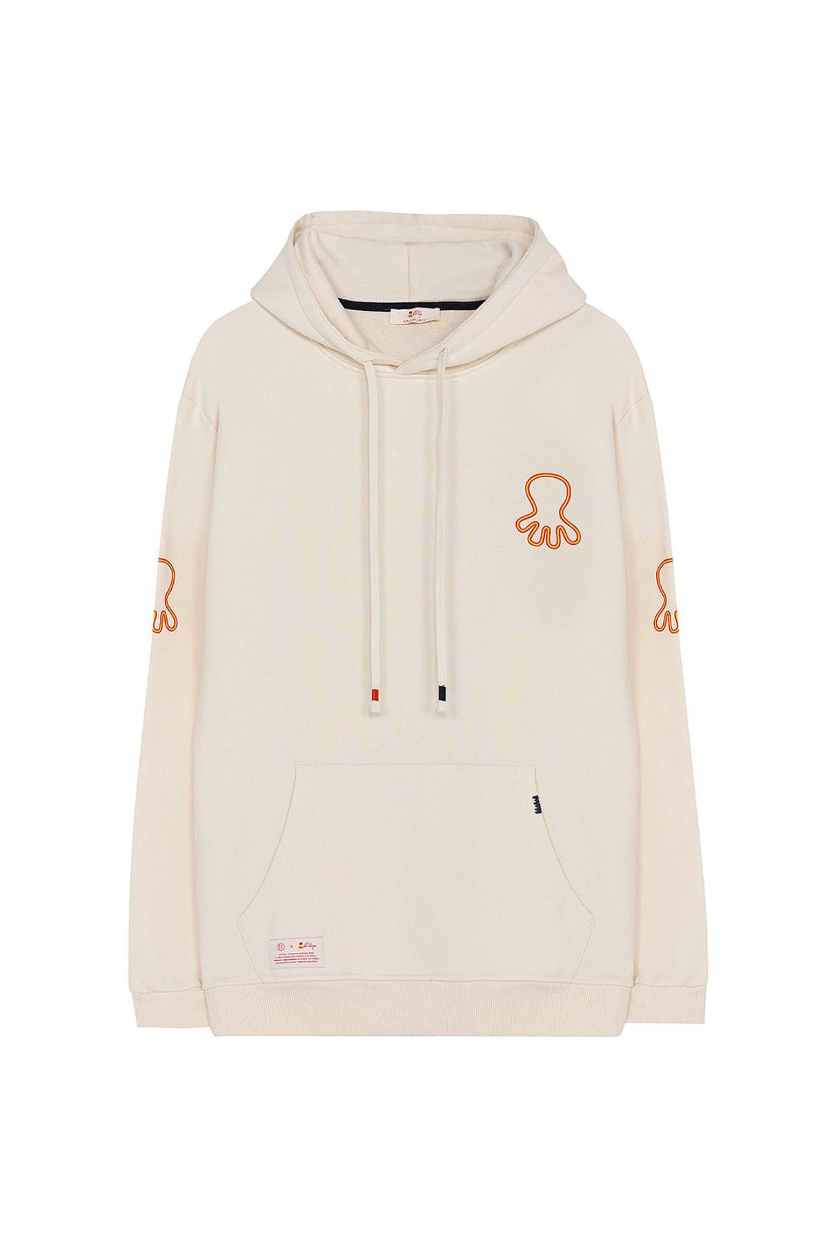 SUDADERA CAPUCHA ESTAMPADO TRIPLE LOGO NARANJITO BLANCO ROTO