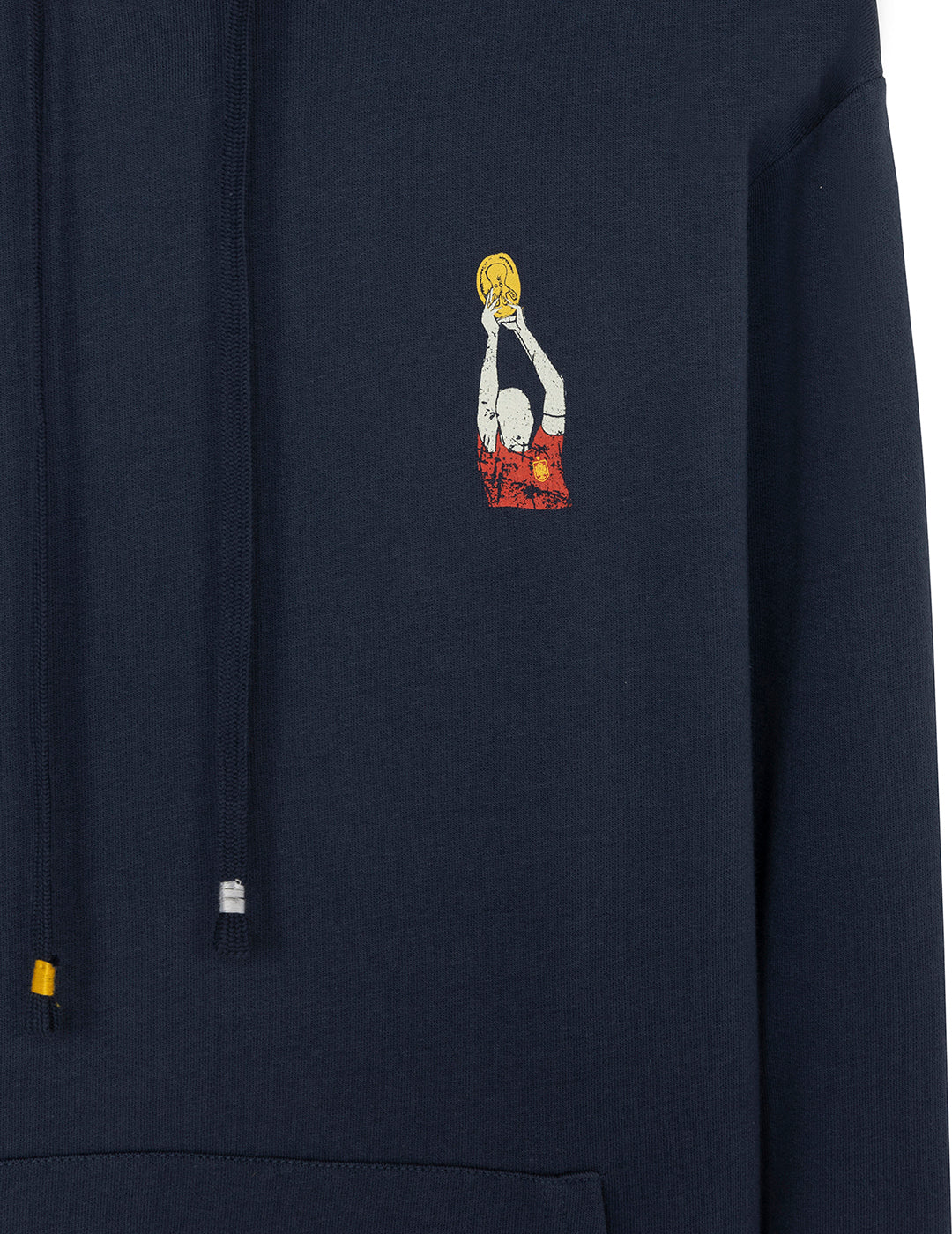 DELAVÉ NAVY BLUE VINTAGE FOOTBALL PRINT HOODIE