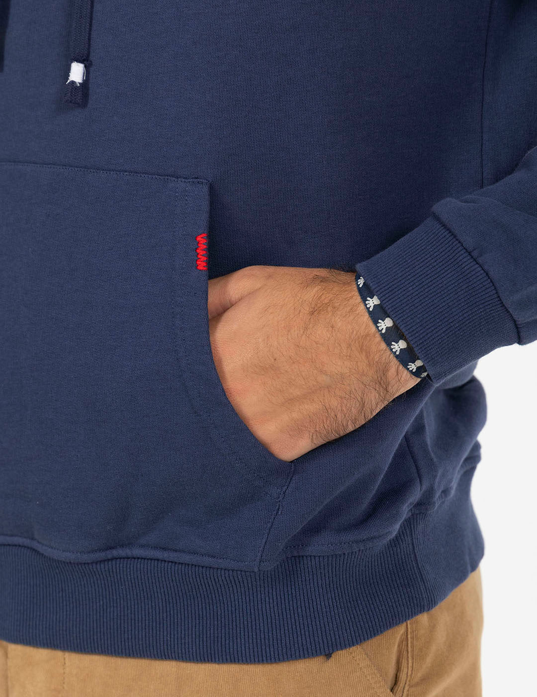 DELAVÉ NAVY BLUE VINTAGE FOOTBALL PRINT HOODIE