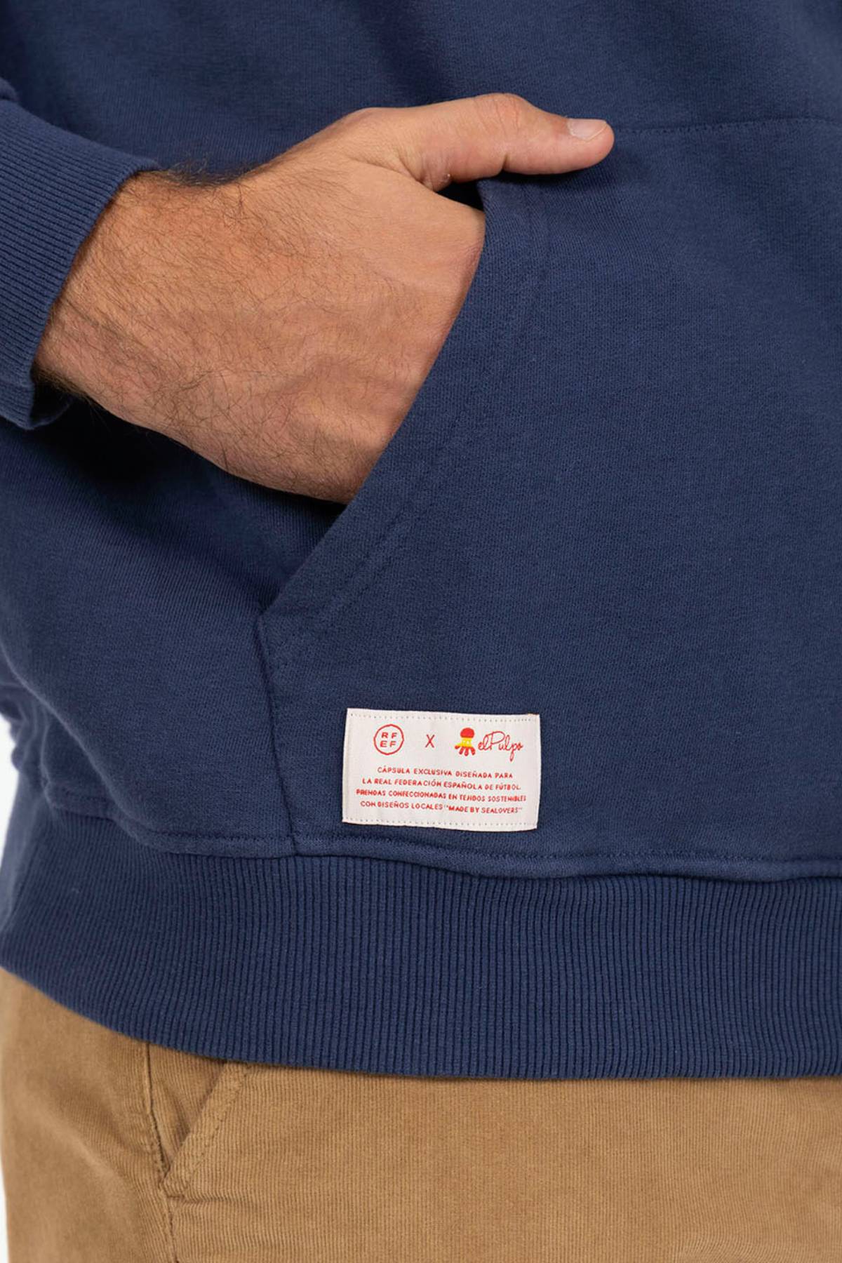 SUDADERA CAPUCHA ESTAMPADO VINTAGE FOOTBALL AZUL MARINO DELAVÉ