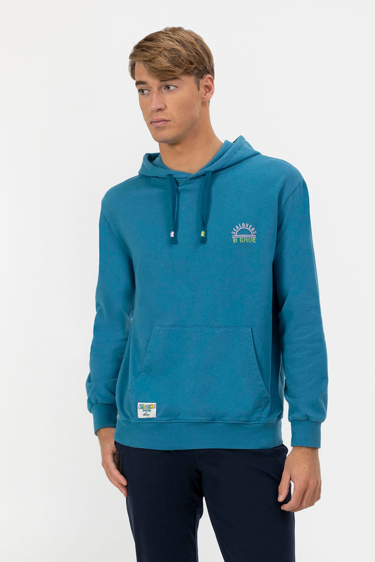 SWEATSHIRT COM CAPUZ BORDADO SAFIRA AZUL SEALOVERS SUN