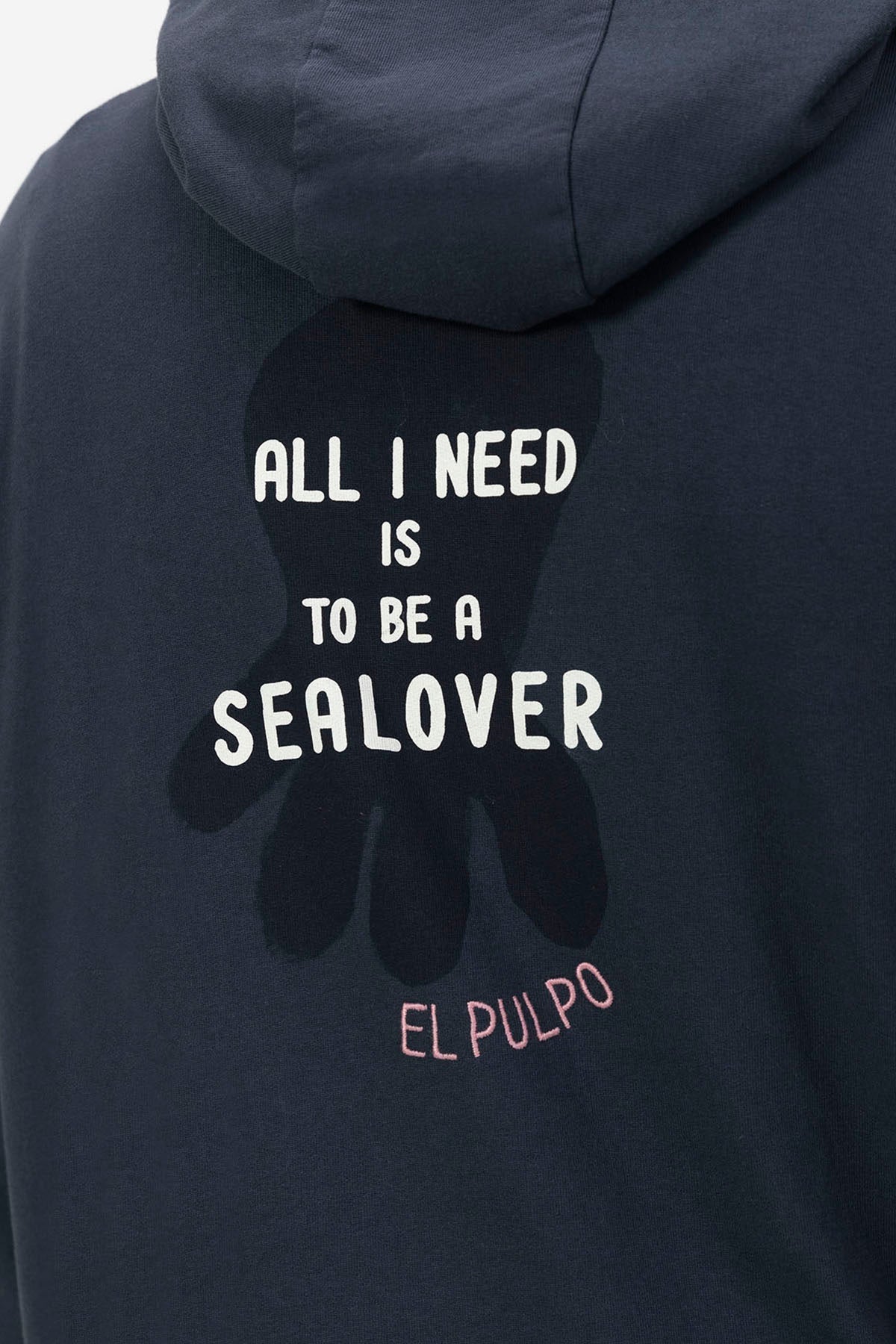 DELAVÉ NAVY BLUE ALL I NEED PRINT HOODIE