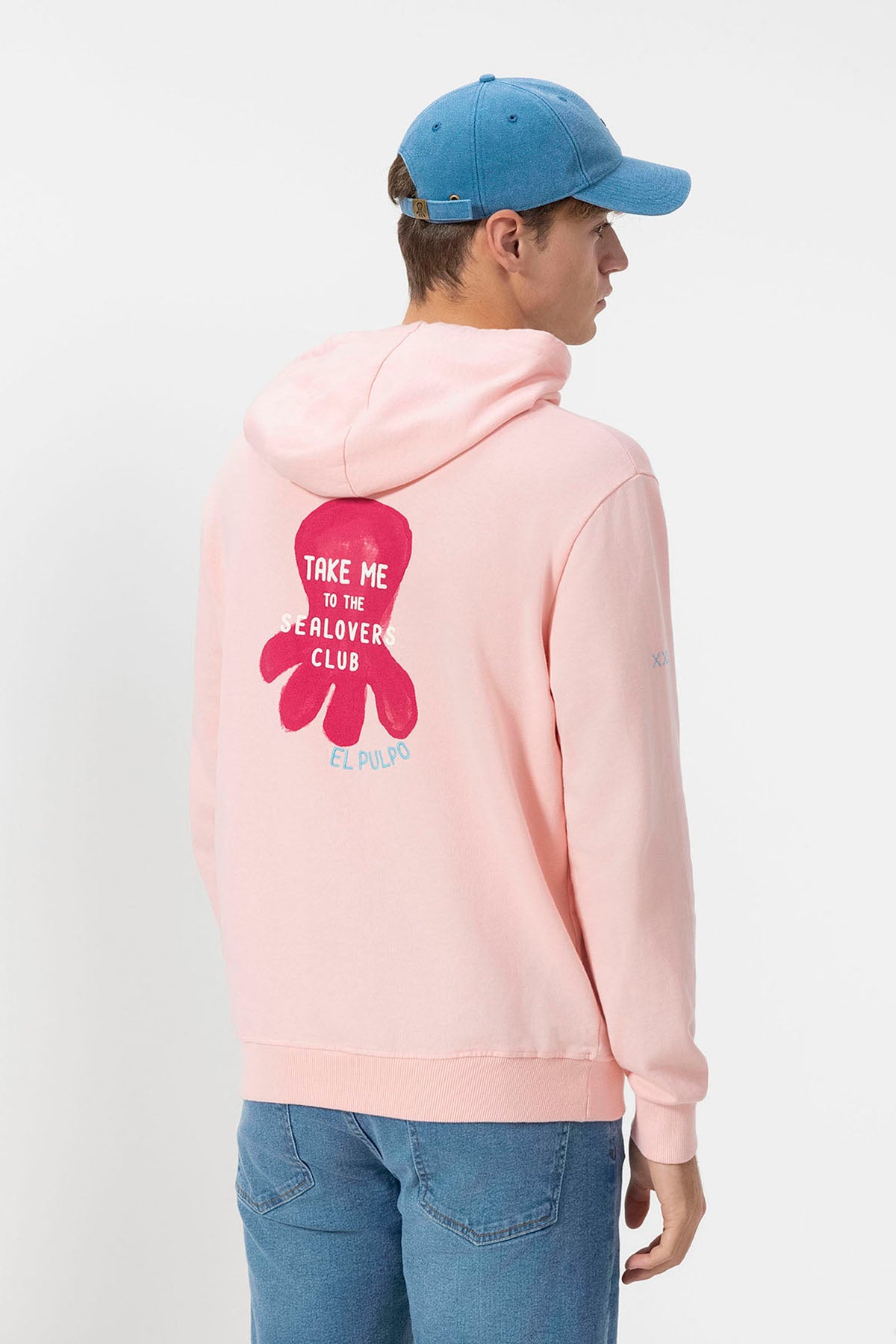 SUDADERA CAPUCHA ESTAMPADO SEALOVERS CLUB ROSA