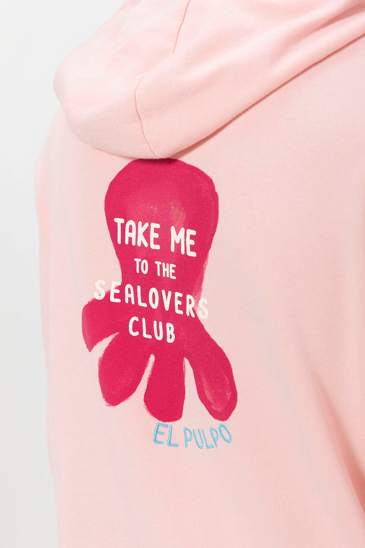 SUDADERA CAPUCHA ESTAMPADO SEALOVERS CLUB ROSA