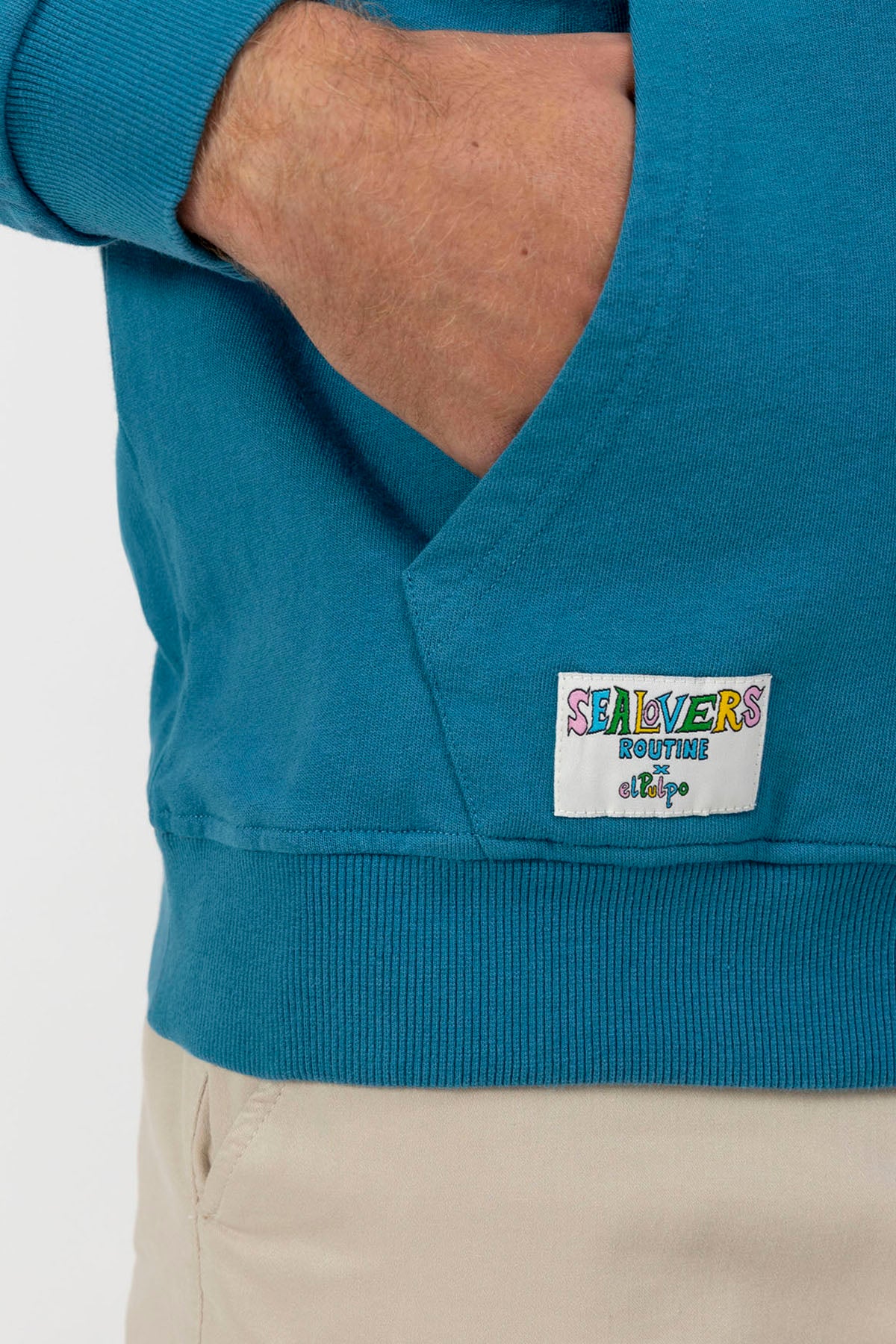 SUDADERA CAPUCHA ESTAMPADO PICK UP SURFBOARD AZUL ZAFIRO