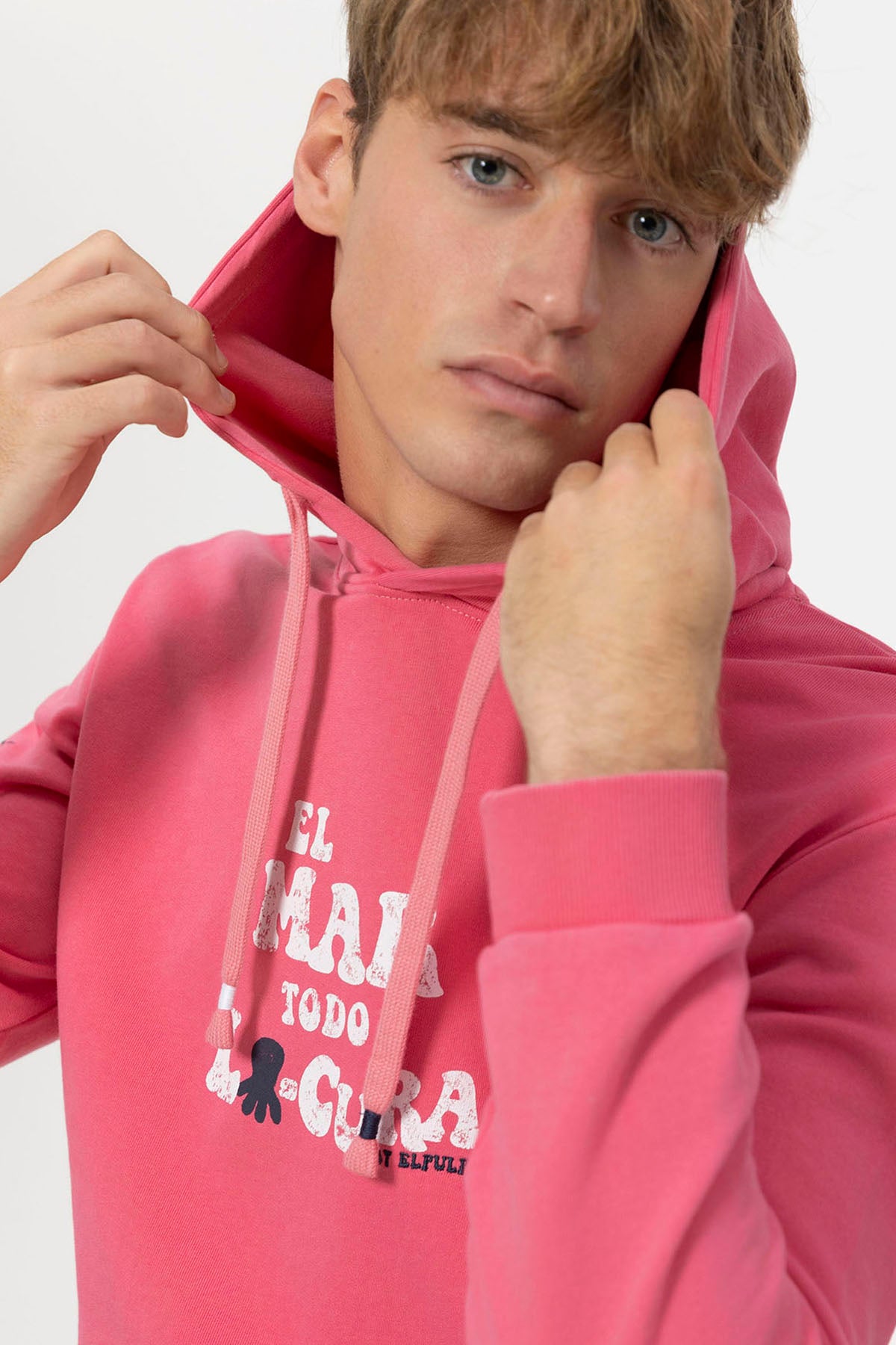 O moletom com capuz Sea All-Cure Wear-Out rosa pastilha elástica