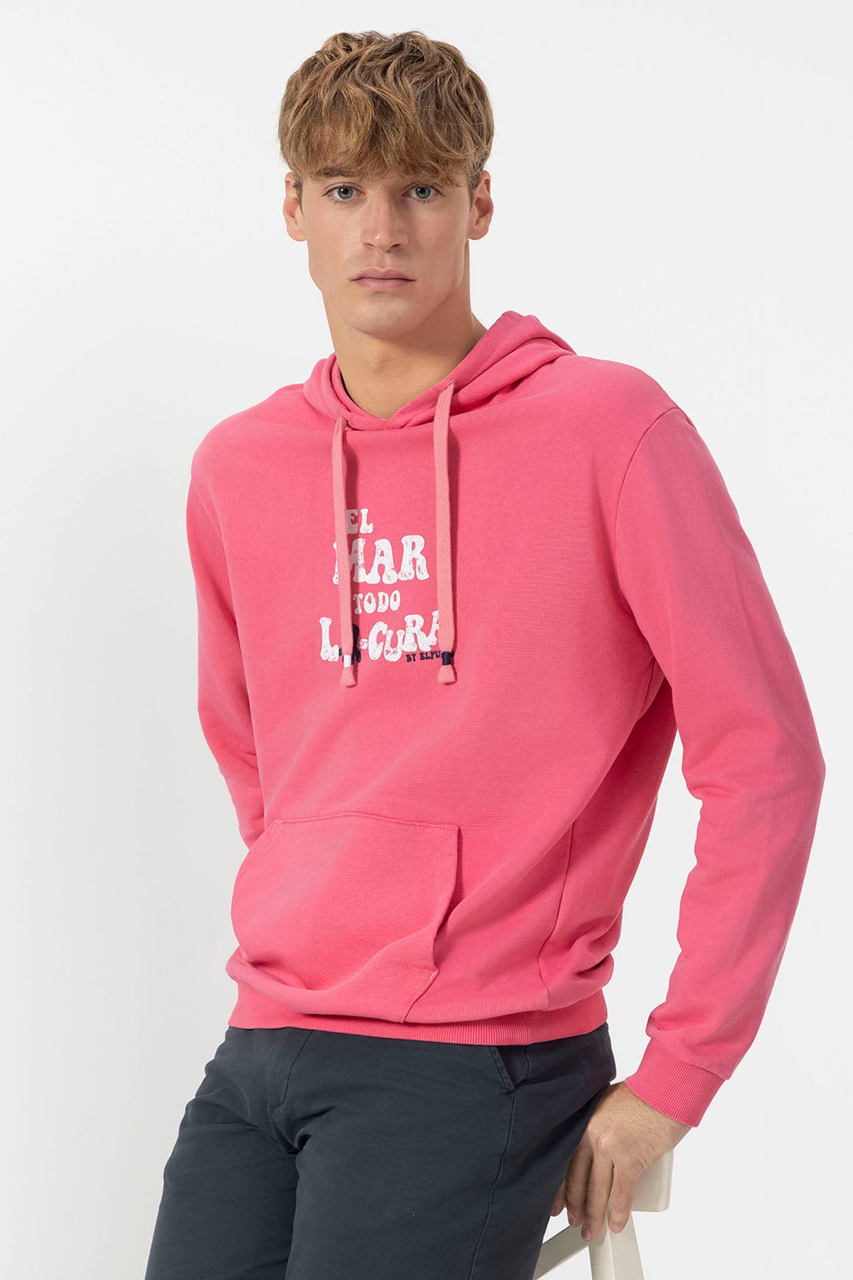 O moletom com capuz Sea All-Cure Wear-Out rosa pastilha elástica