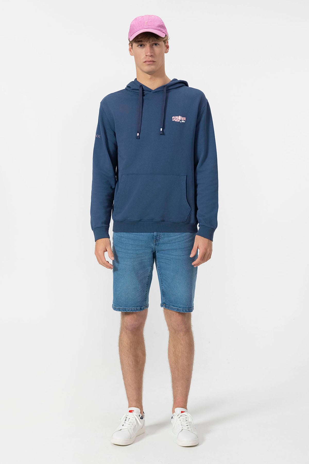 SUDADERA CAPUCHA ESTAMPADO ELPULPO SURFING WAVES AZUL MARINO DELAVÉ