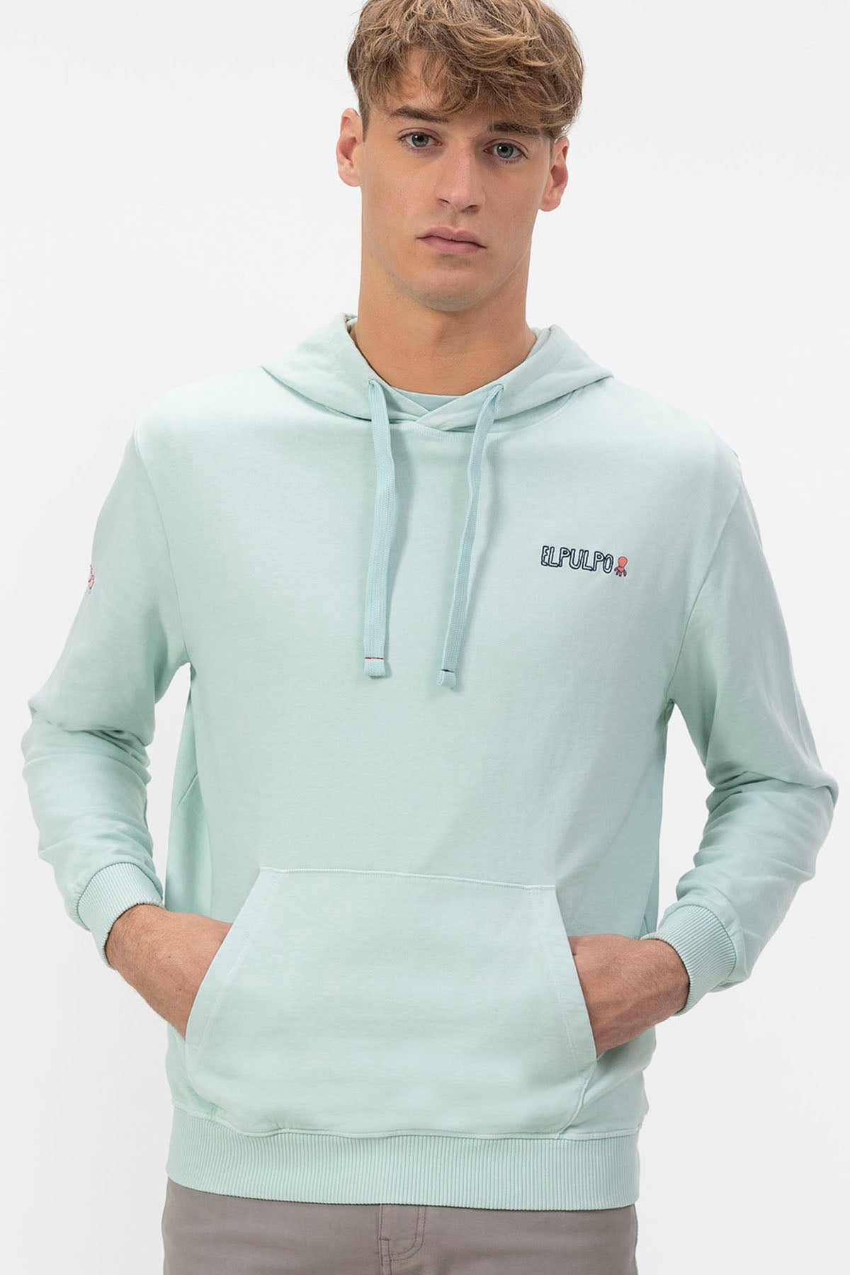 SUDADERA CAPUCHA ESTAMPADO THE BEST TACOS AZUL TURQUESA