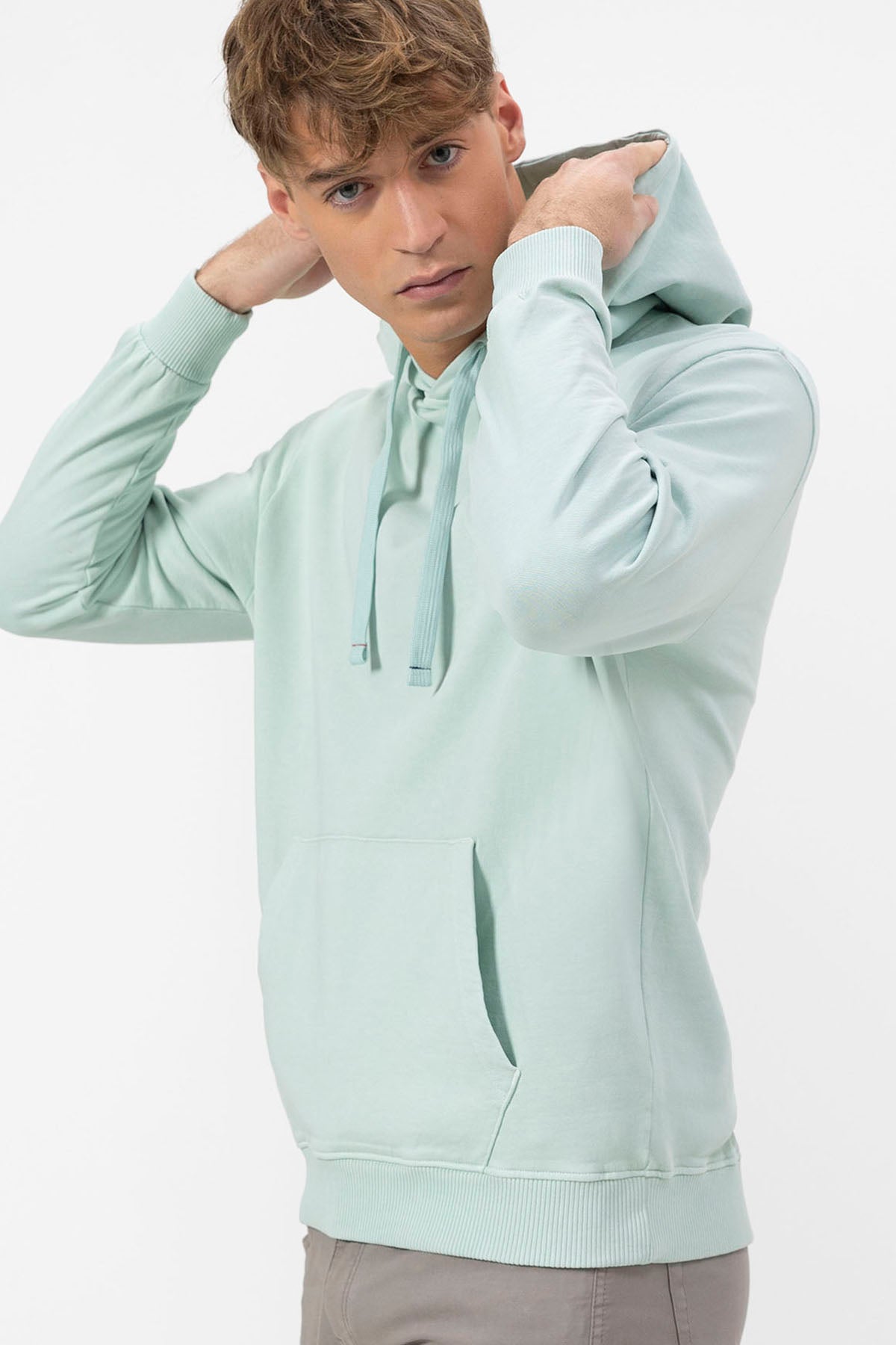 SUDADERA CAPUCHA ESTAMPADO THE BEST TACOS AZUL TURQUESA