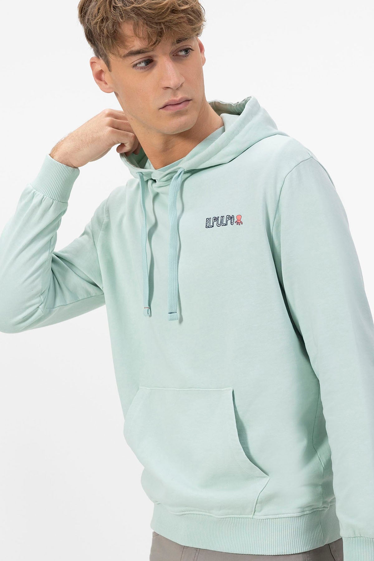 SUDADERA CAPUCHA ESTAMPADO THE BEST TACOS AZUL TURQUESA