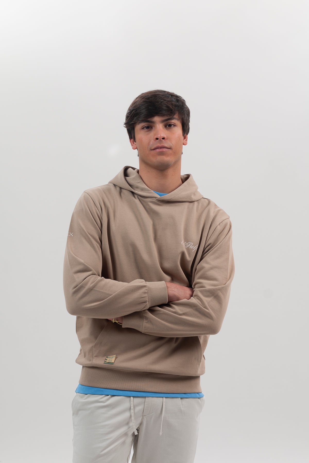 Sudadera estampado óleo paisaje arena