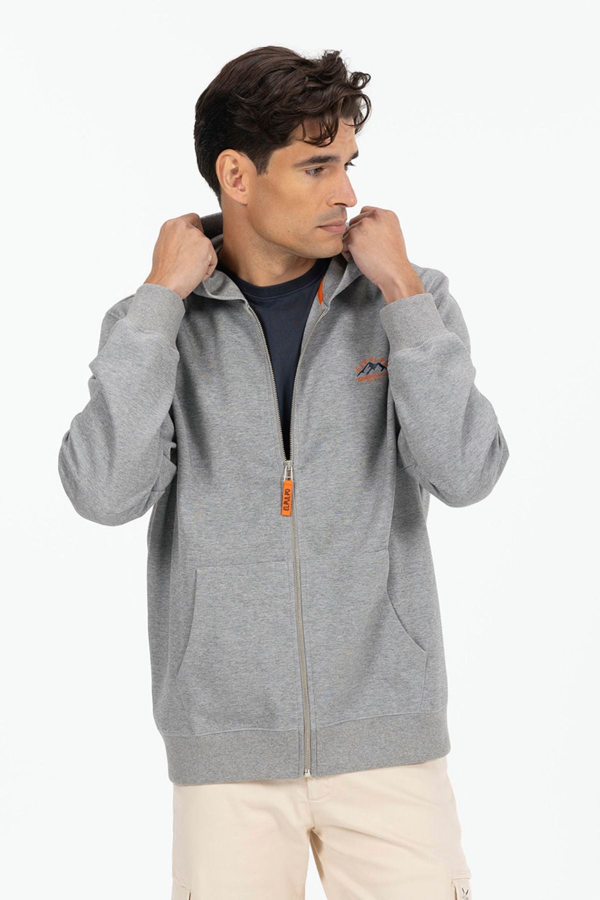 SUDADERA CAPUCHA NEOPRENO ESTAMPADO ENGOMADO GRIS VIGORÉ