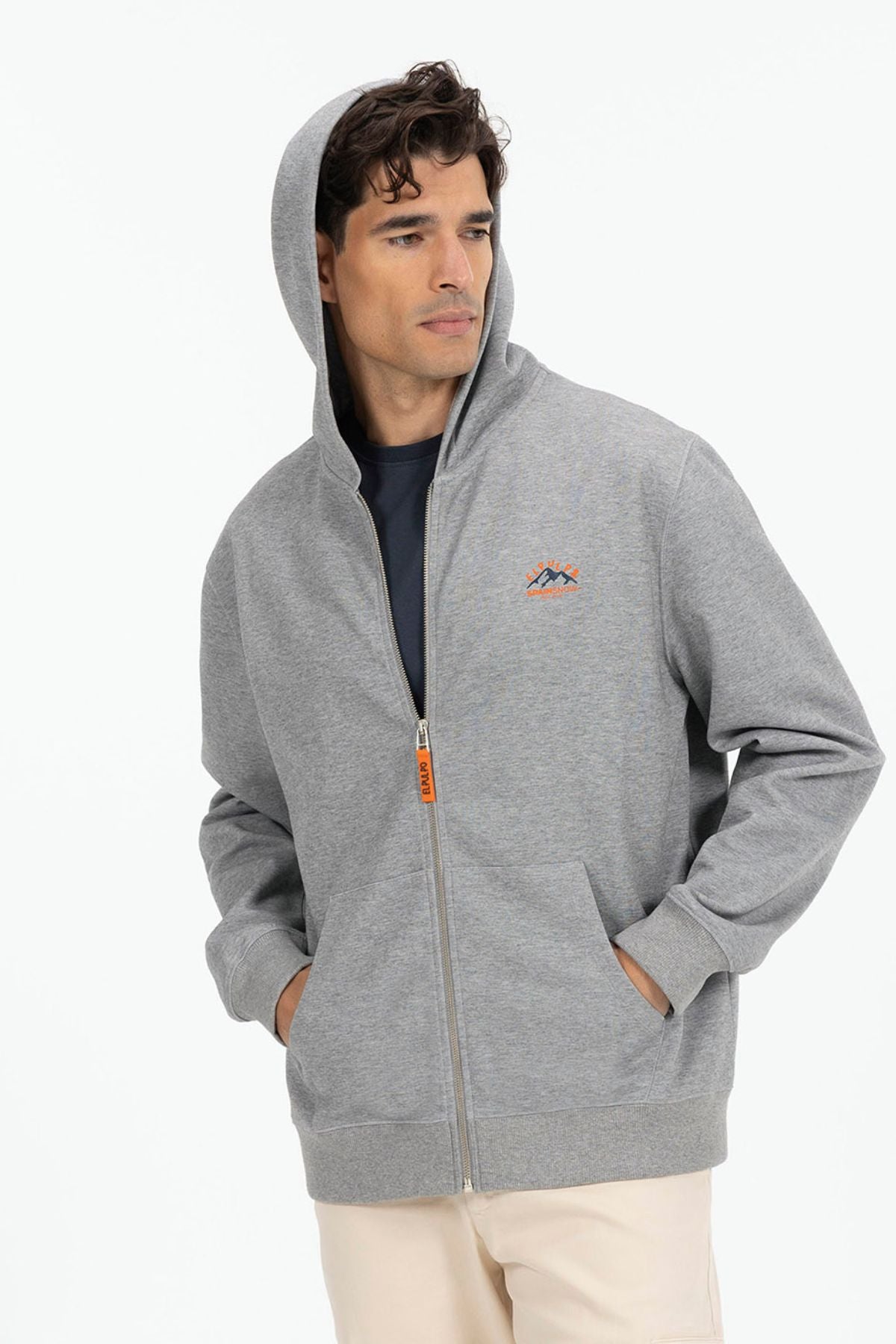 SUDADERA CAPUCHA NEOPRENO ESTAMPADO ENGOMADO GRIS VIGORÉ