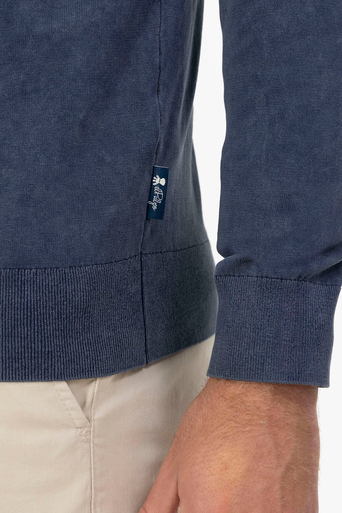 DELAVÉ BASIC WASHED JERSEY AZUL MARINHO LOGOTIPO