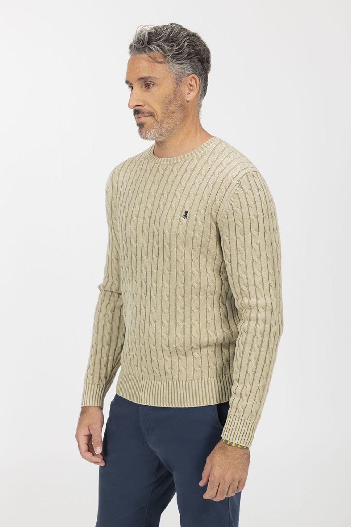 SWEATER DE MALHA CAQUI VERDE LAVADO