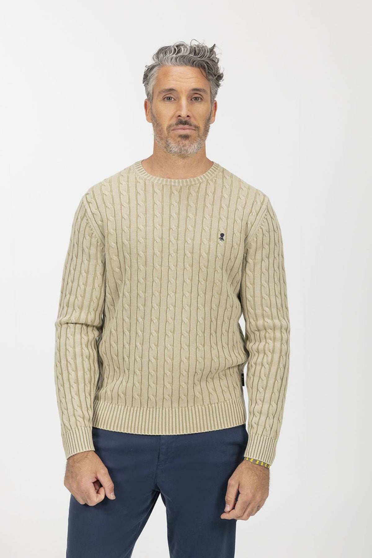 SWEATER DE MALHA CAQUI VERDE LAVADO