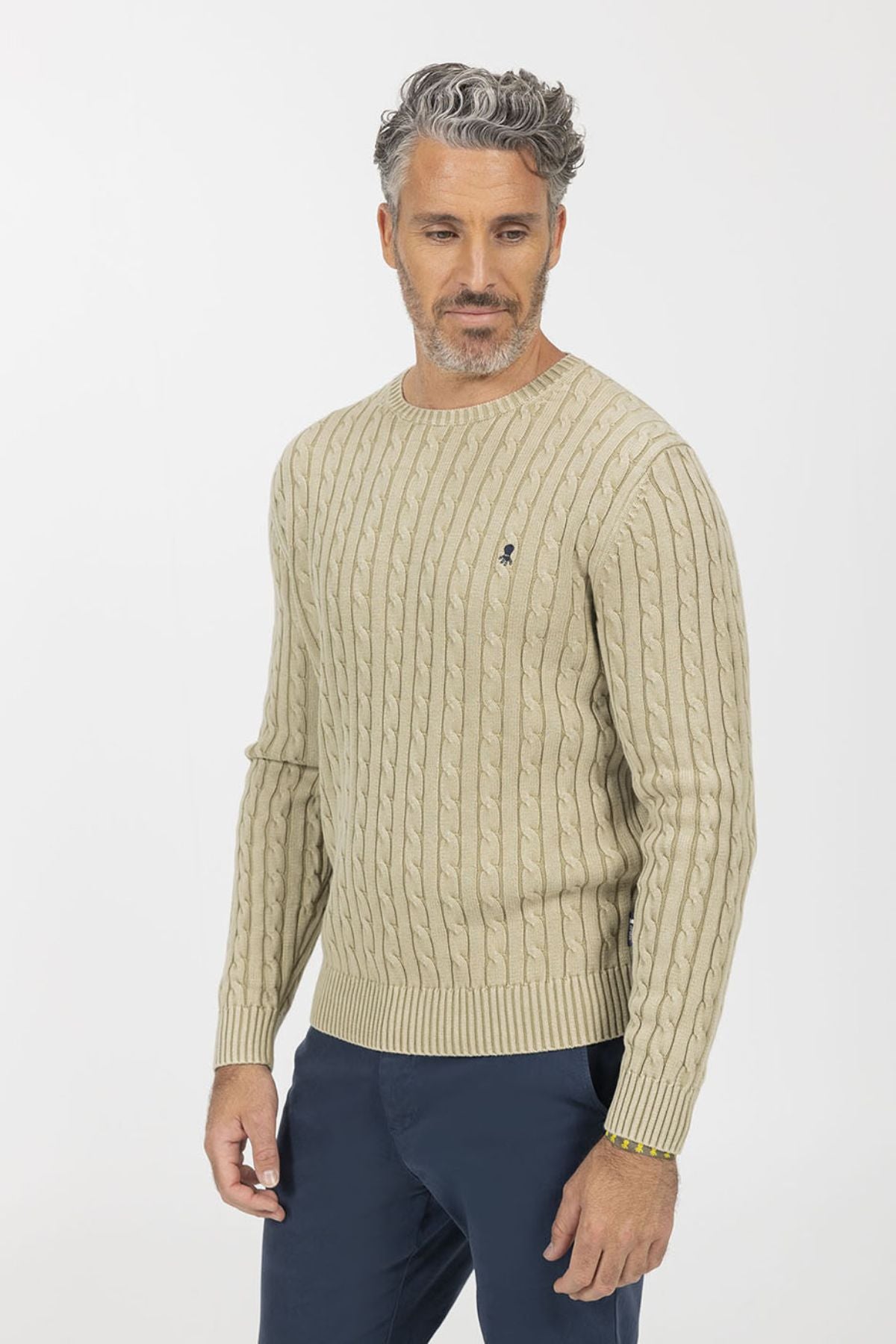 SWEATER DE MALHA CAQUI VERDE LAVADO