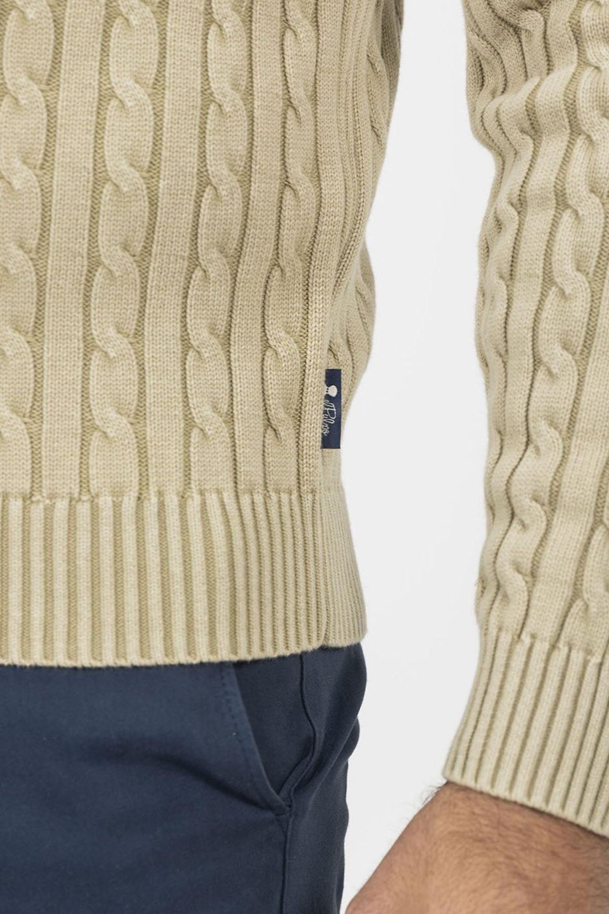 SWEATER DE MALHA CAQUI VERDE LAVADO