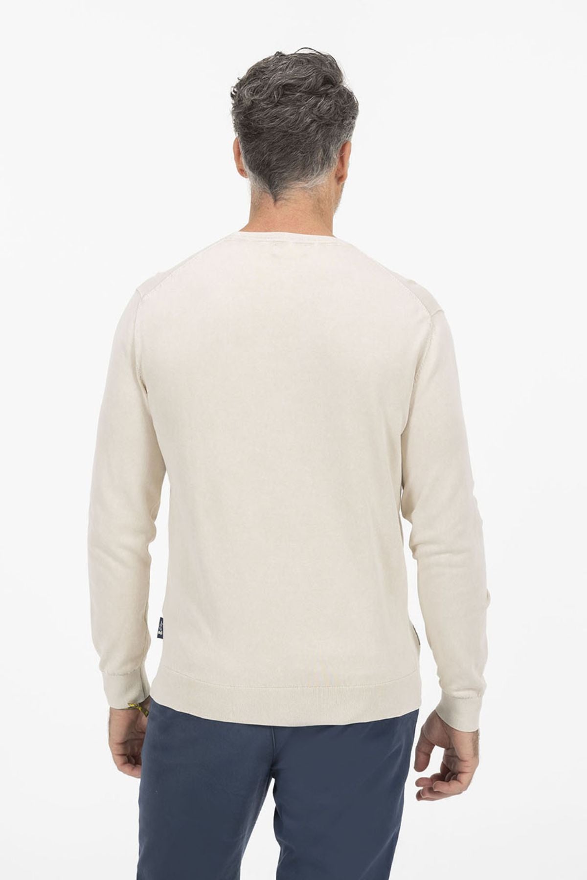 SWEATER DE MALHA LAVADA OFF-WHITE