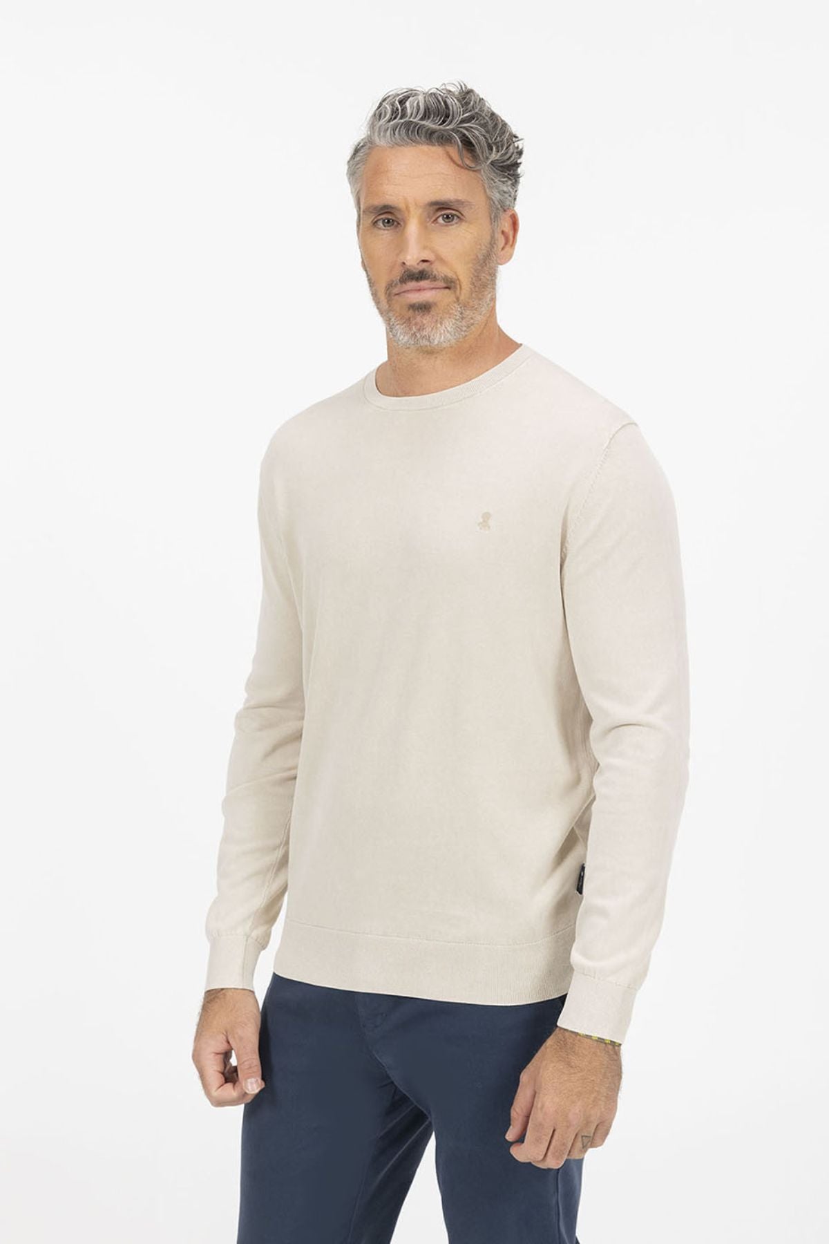 SWEATER DE MALHA LAVADA OFF-WHITE