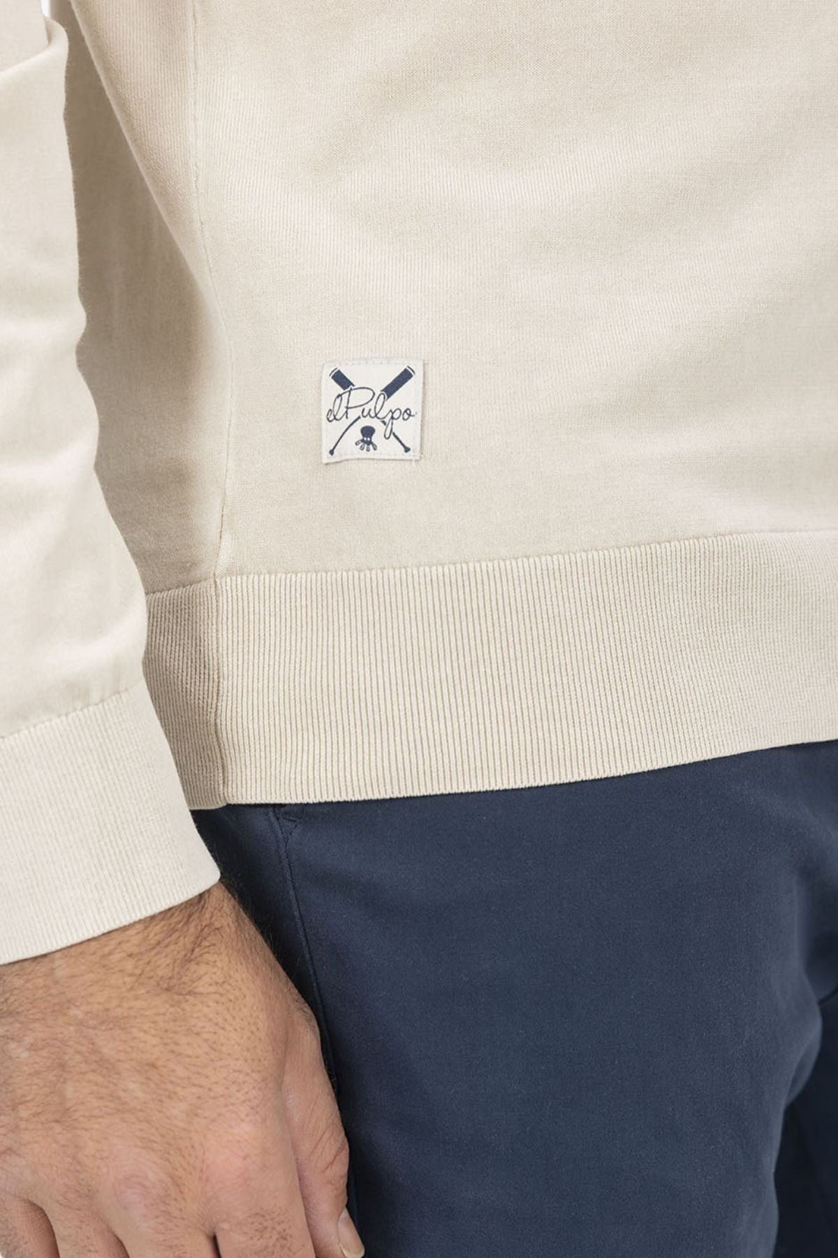 SWEATER DE MALHA LAVADA OFF-WHITE