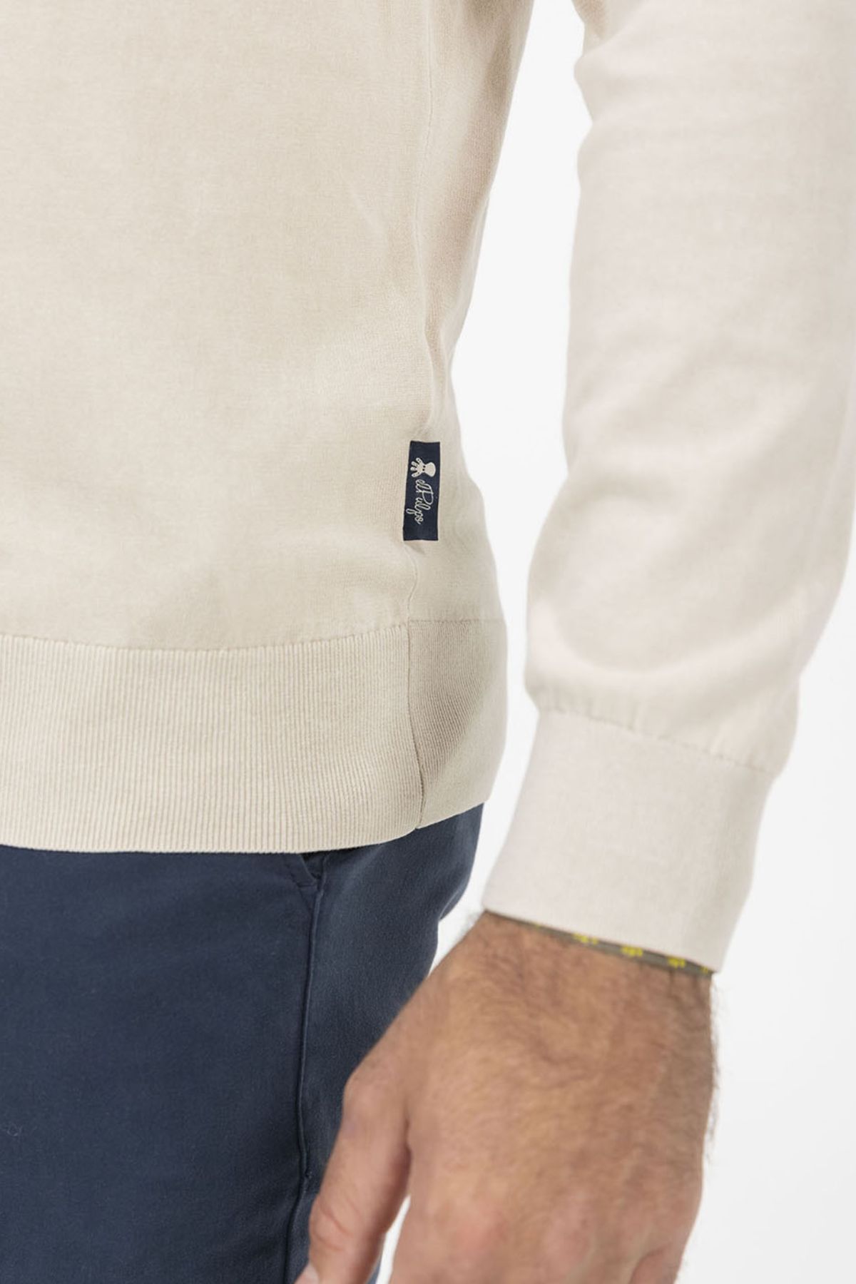 SWEATER DE MALHA LAVADA OFF-WHITE