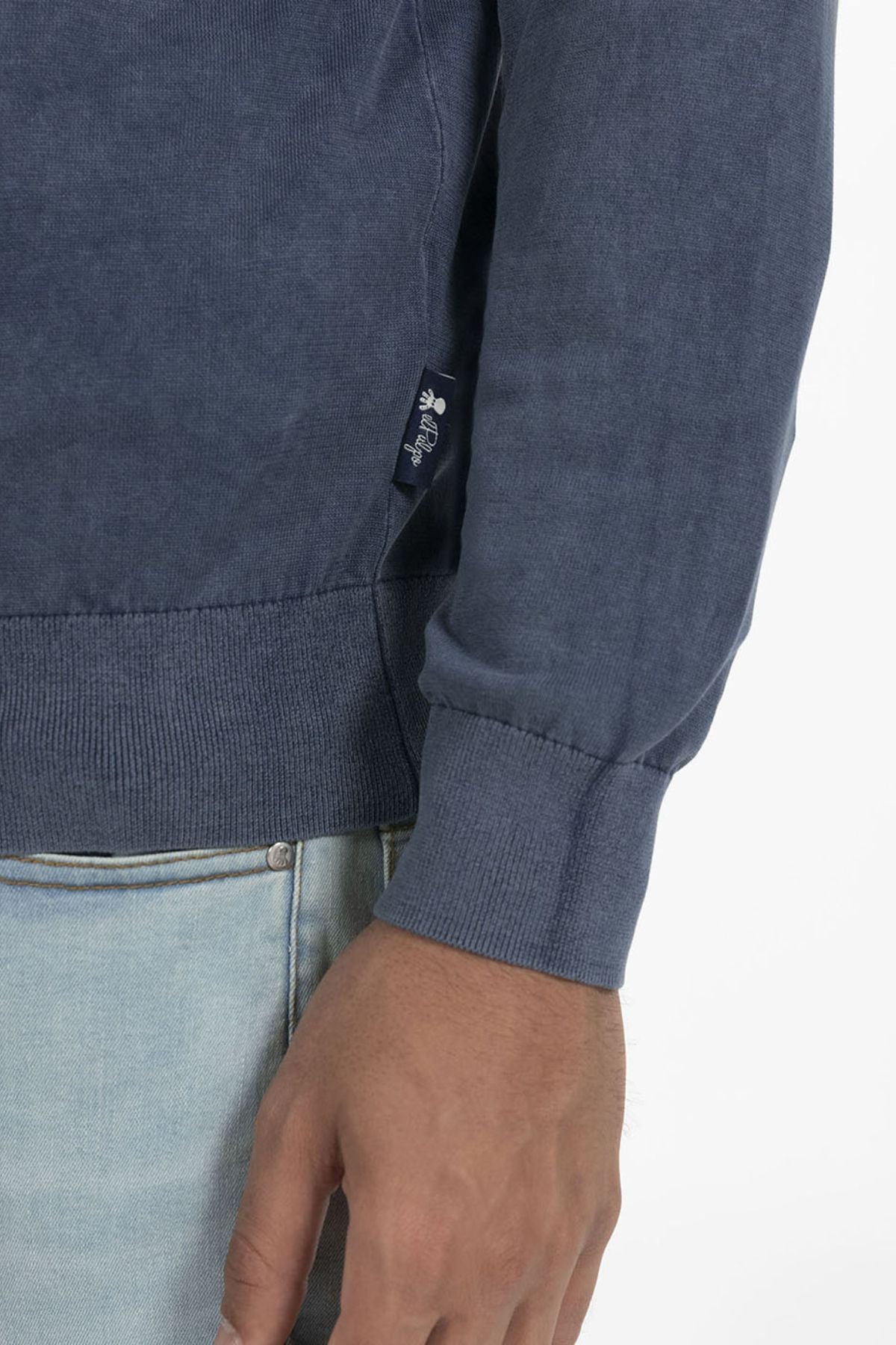 SWEATER DE MALHA LAVADA AZUL MARINHO DELAVÉ